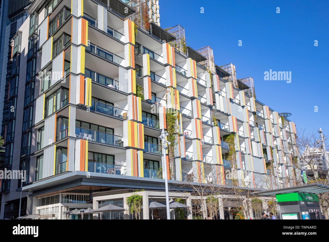 Residential apartments at Barangaroo urban development in Sydney city centre,New South Wales,Australia Stock Photo