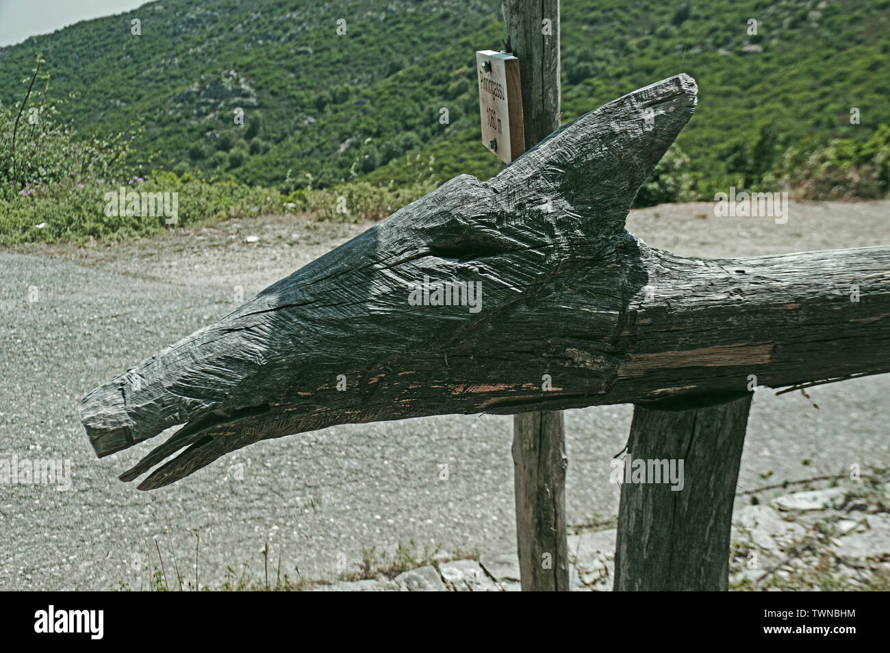 Ogliastra, Sardinia, Italy. wood handworked Stock Photo