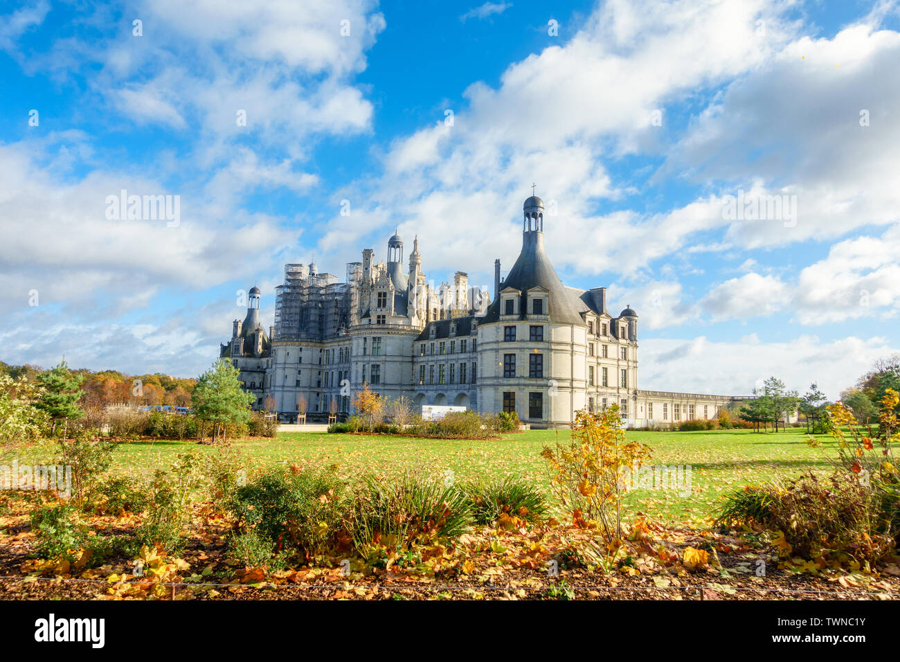 Architecture of Chateau de chambord royal medieval french castle in