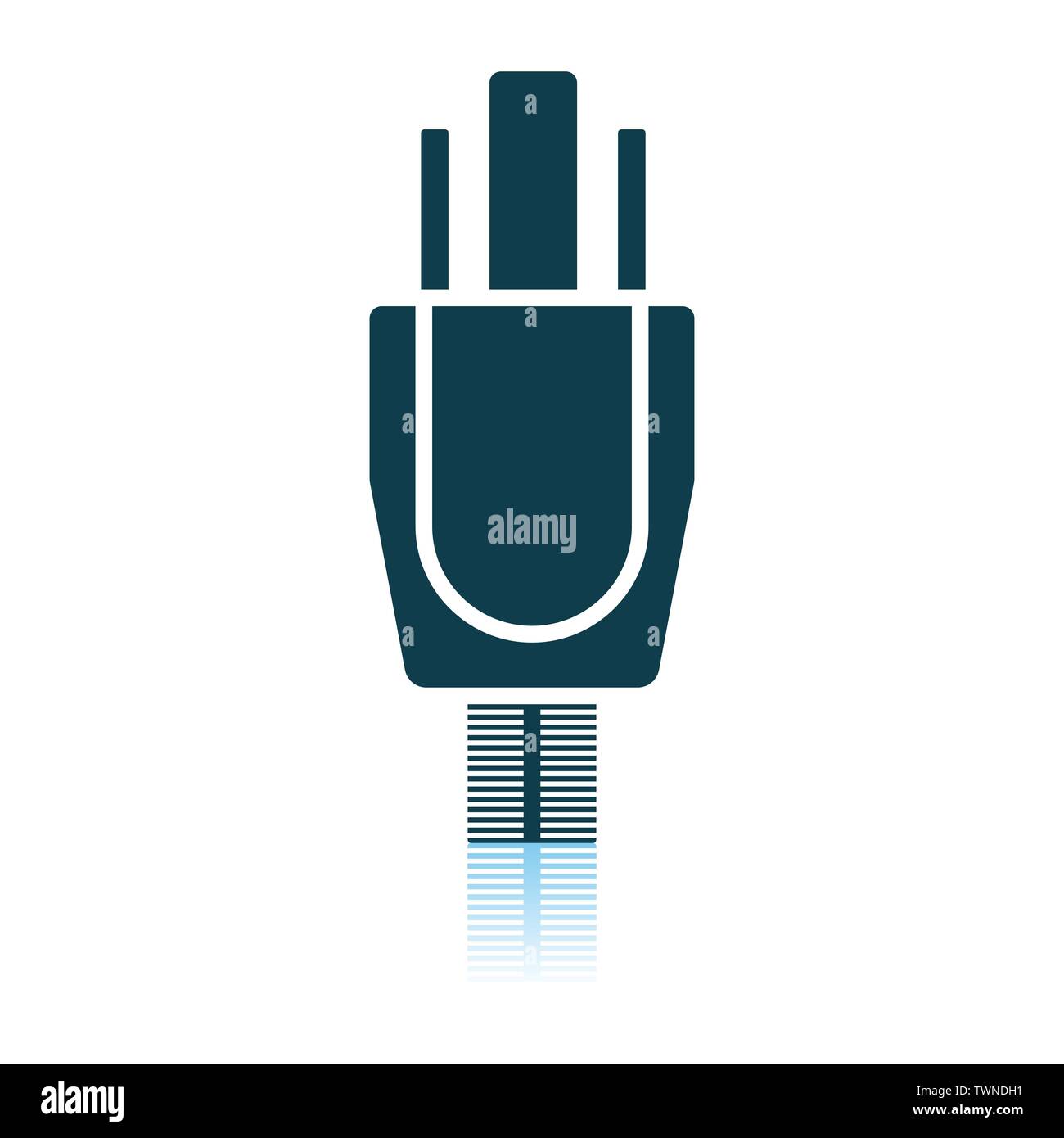 Electrical Plug Icon. Shadow Reflection Design. Vector Illustration ...