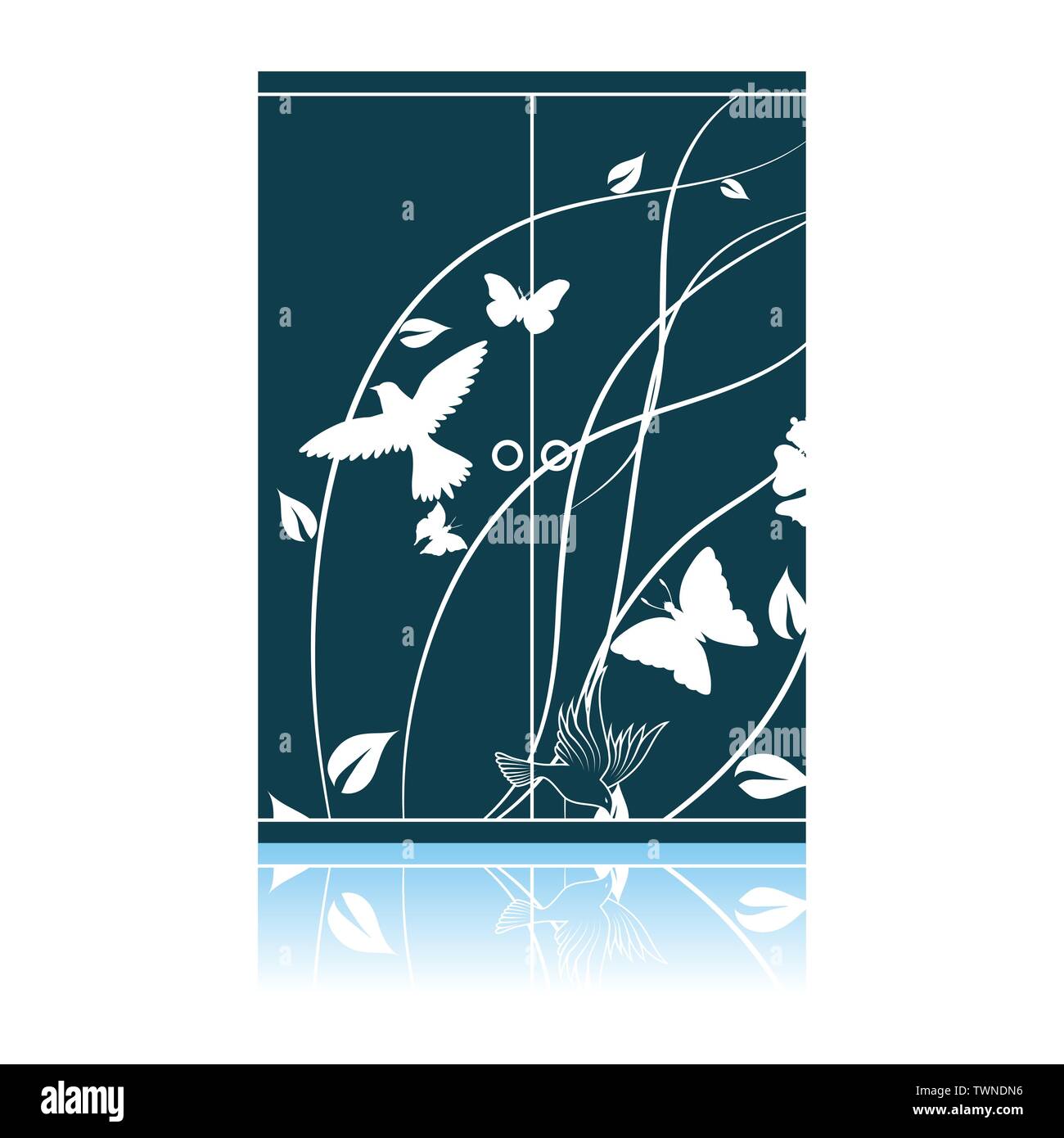 Child Wardrobe Icon. Shadow Reflection Design. Vector Illustration. Stock Vector