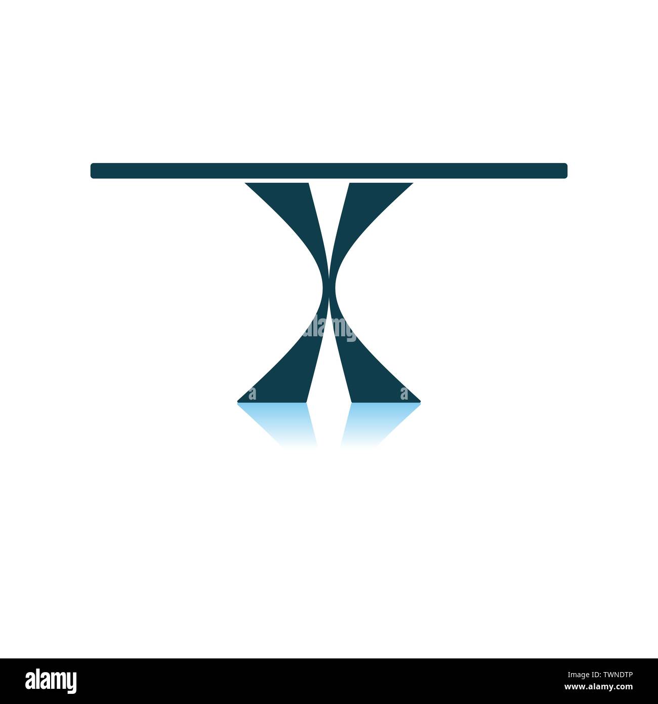 Dinner Table Icon. Shadow Reflection Design. Vector Illustration Stock ...