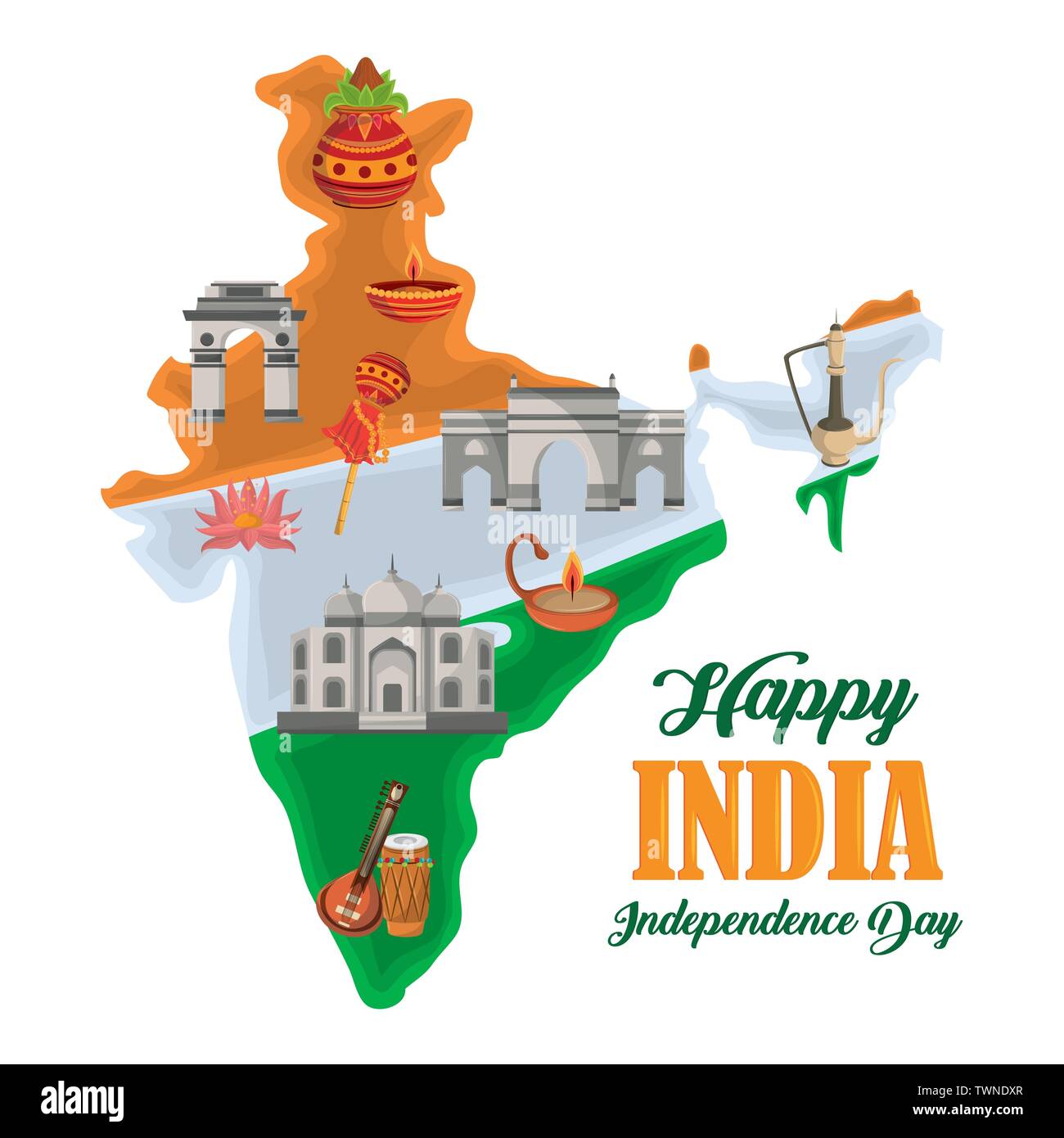 Happy india independence day card Stock Vector