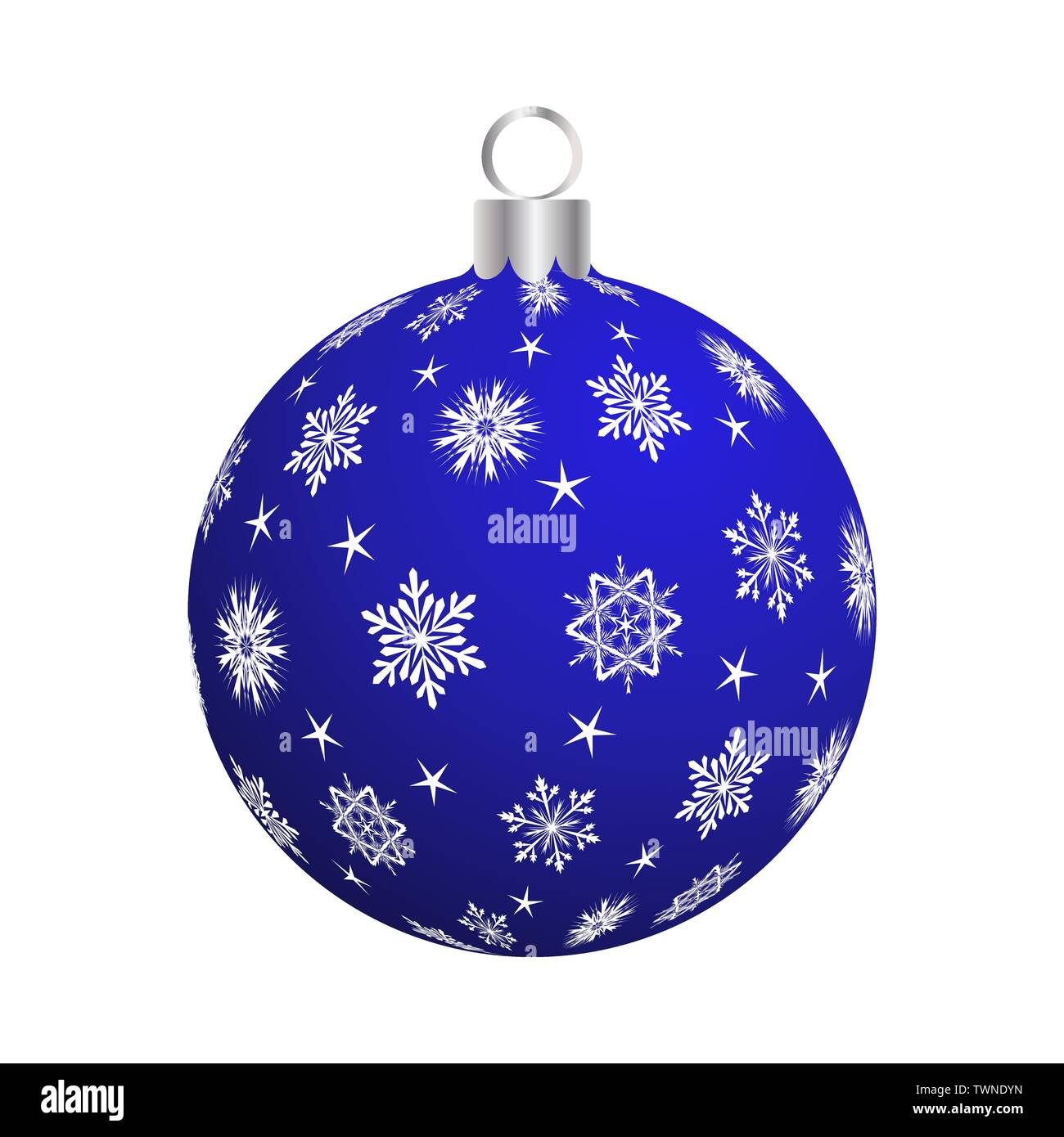 Christmas (New Year) Ball. Blue With Silver Design. Vector Illustration ...
