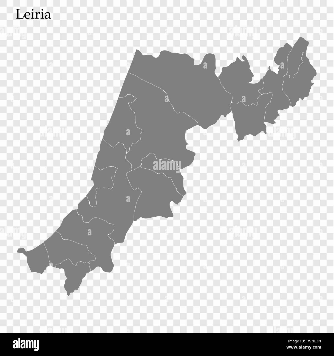 Districts Map of Portugal stock vector. Illustration of border