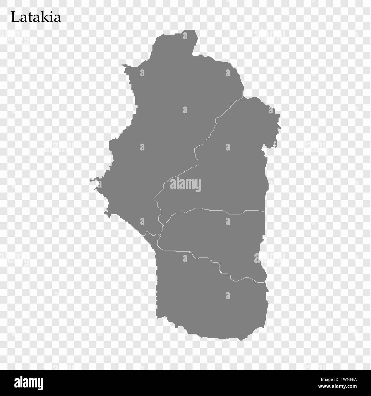 High Quality Map Of Latakia Is A Governorate Of Syria With Borders Of   High Quality Map Of Latakia Is A Governorate Of Syria With Borders Of The Districts TWNFEA 