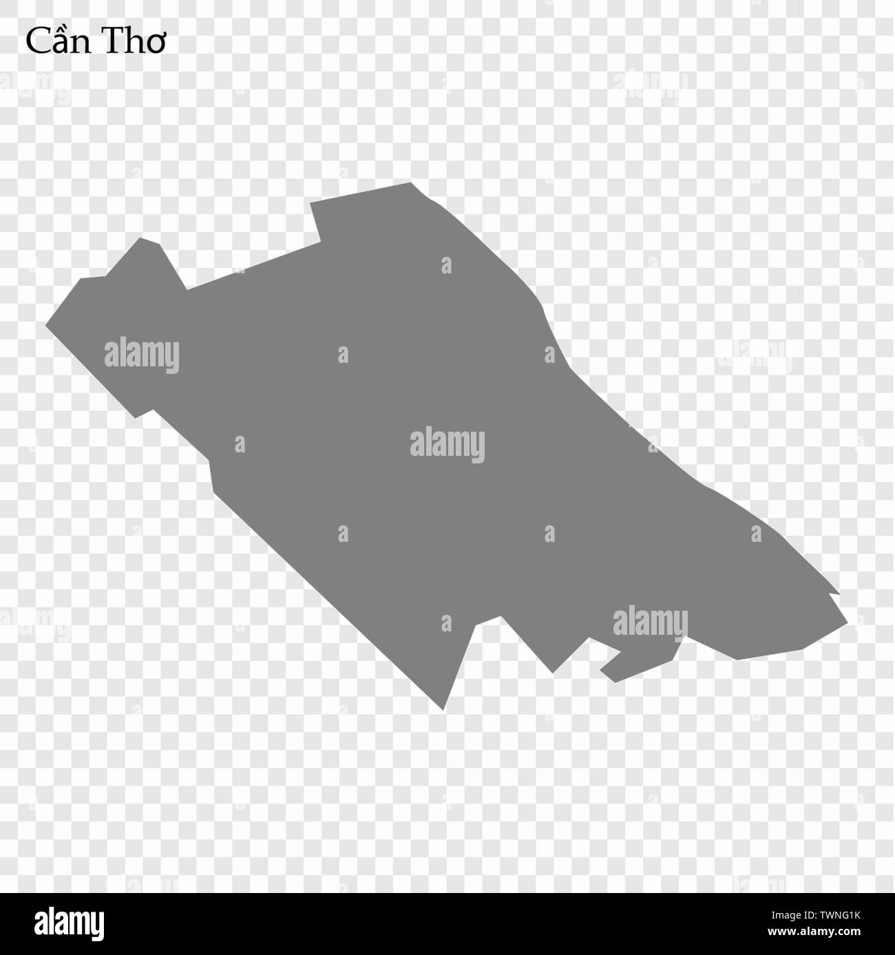 High Quality map of Can Tho City is a province of Vietnam Stock Vector