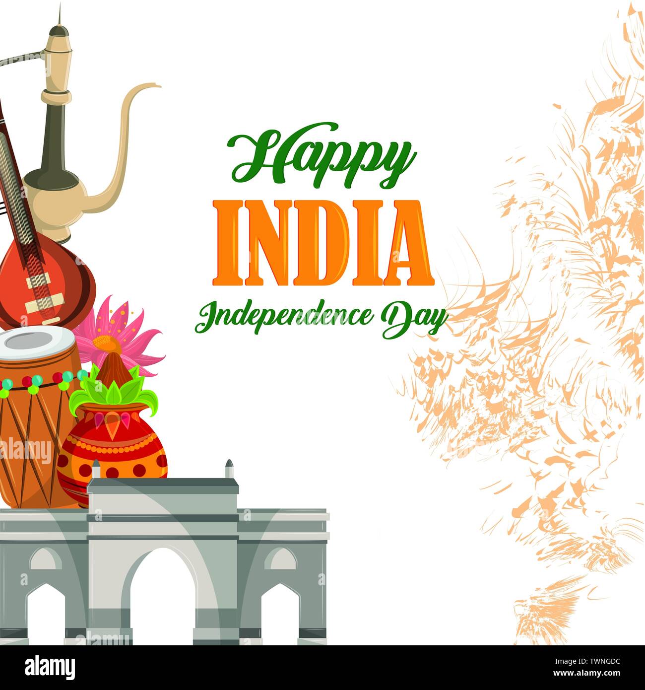 Happy india independence day card Stock Vector Image & Art - Alamy