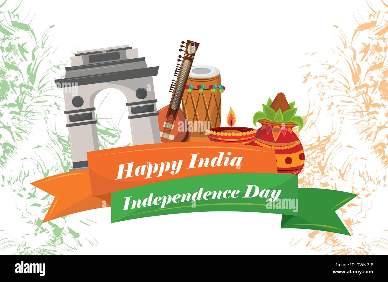Happy india independence day card Stock Vector Image & Art - Alamy