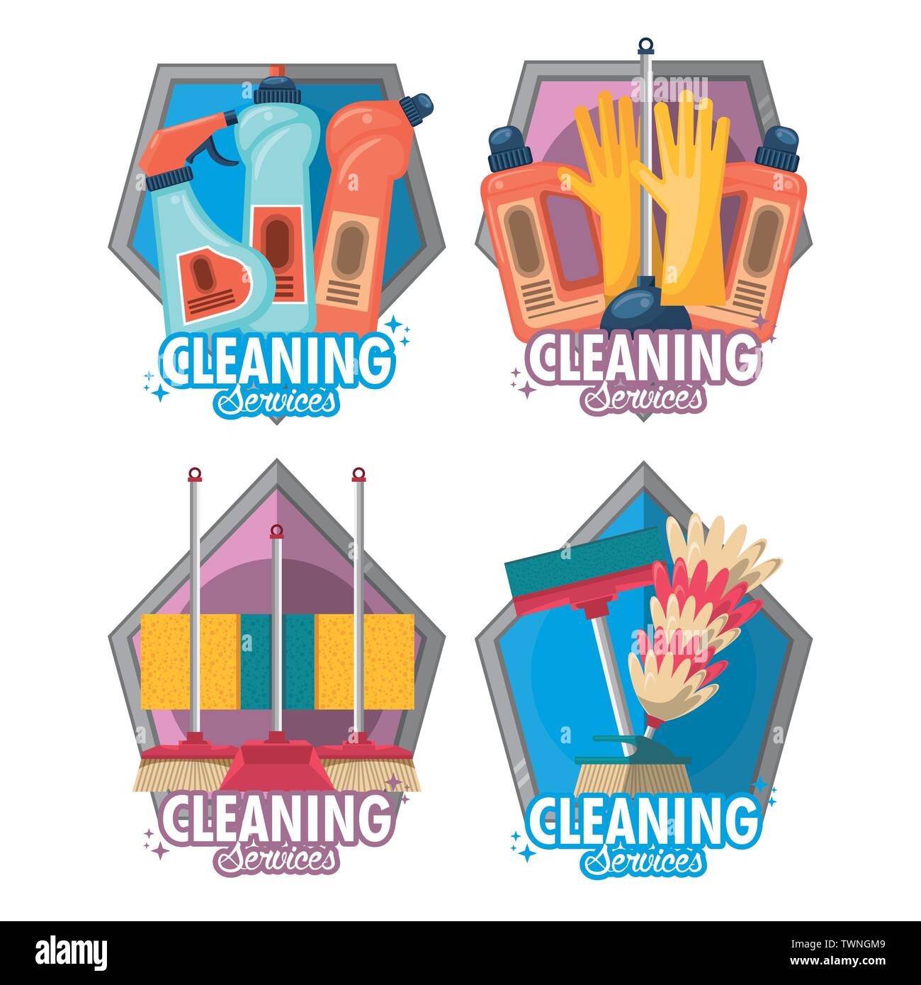 Set of Cleaning service and housekeeping Stock Vector Image & Art - Alamy