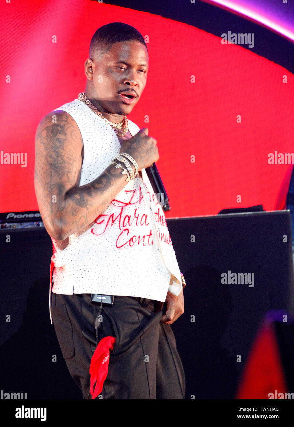 Ygk Rapper LOS ANGELES, CALIFORNIA - JUNE 21: YG performs onstage at the 2019 BET ...