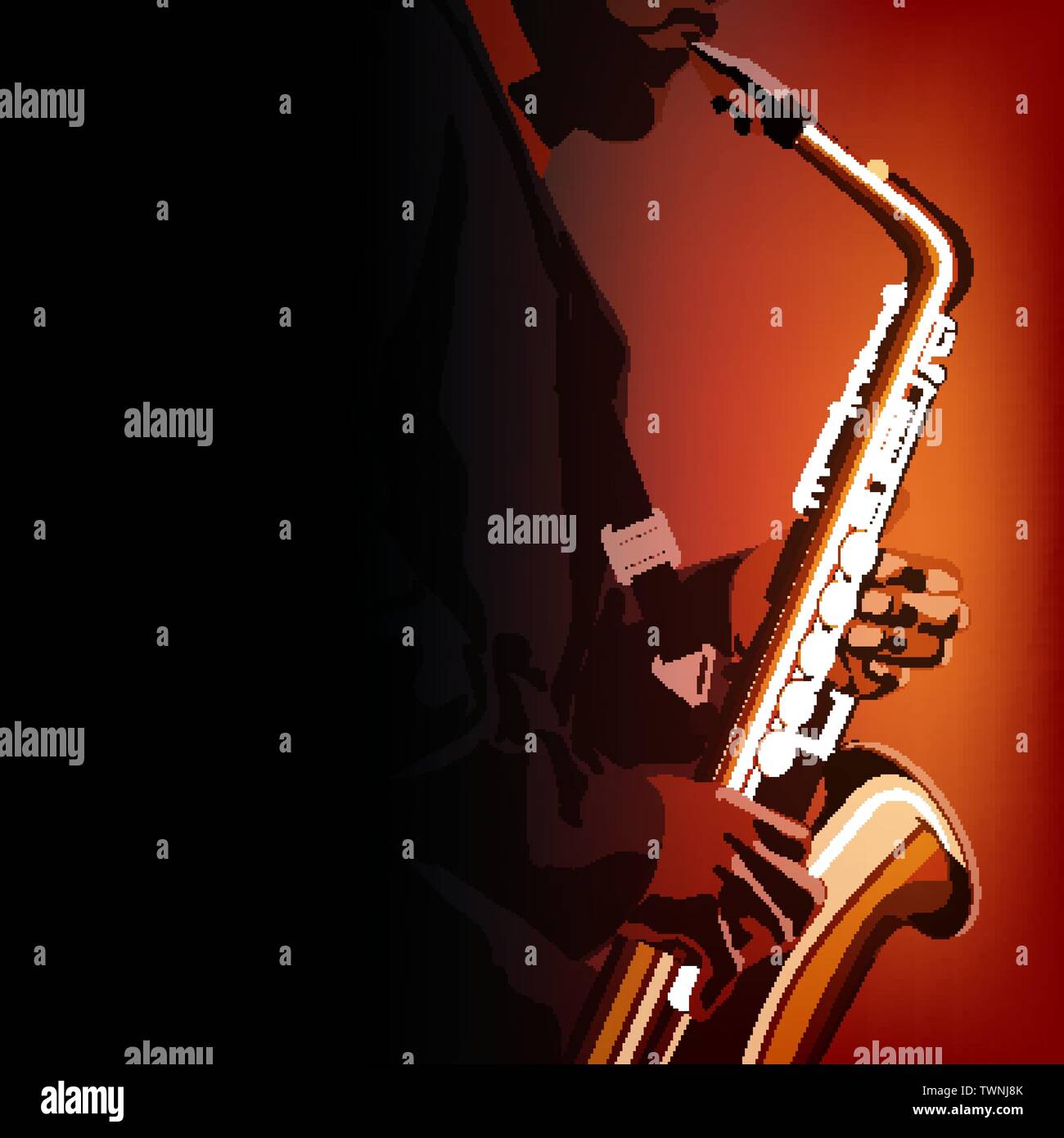 Old man playing saxophone Stock Vector Images Alamy