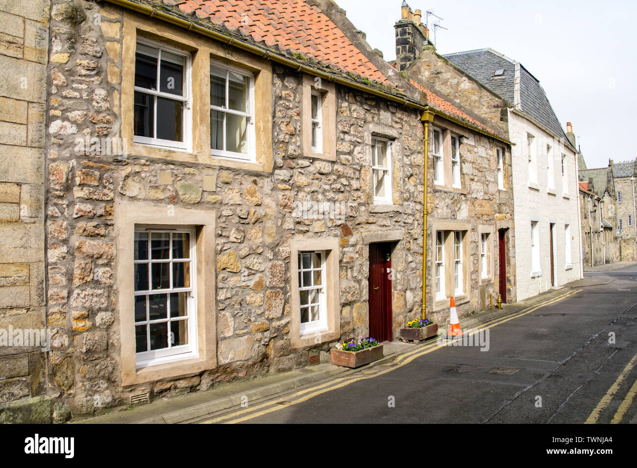 St. Andrews, Scotland - Mar 23 2012 : Cobbled streets and old