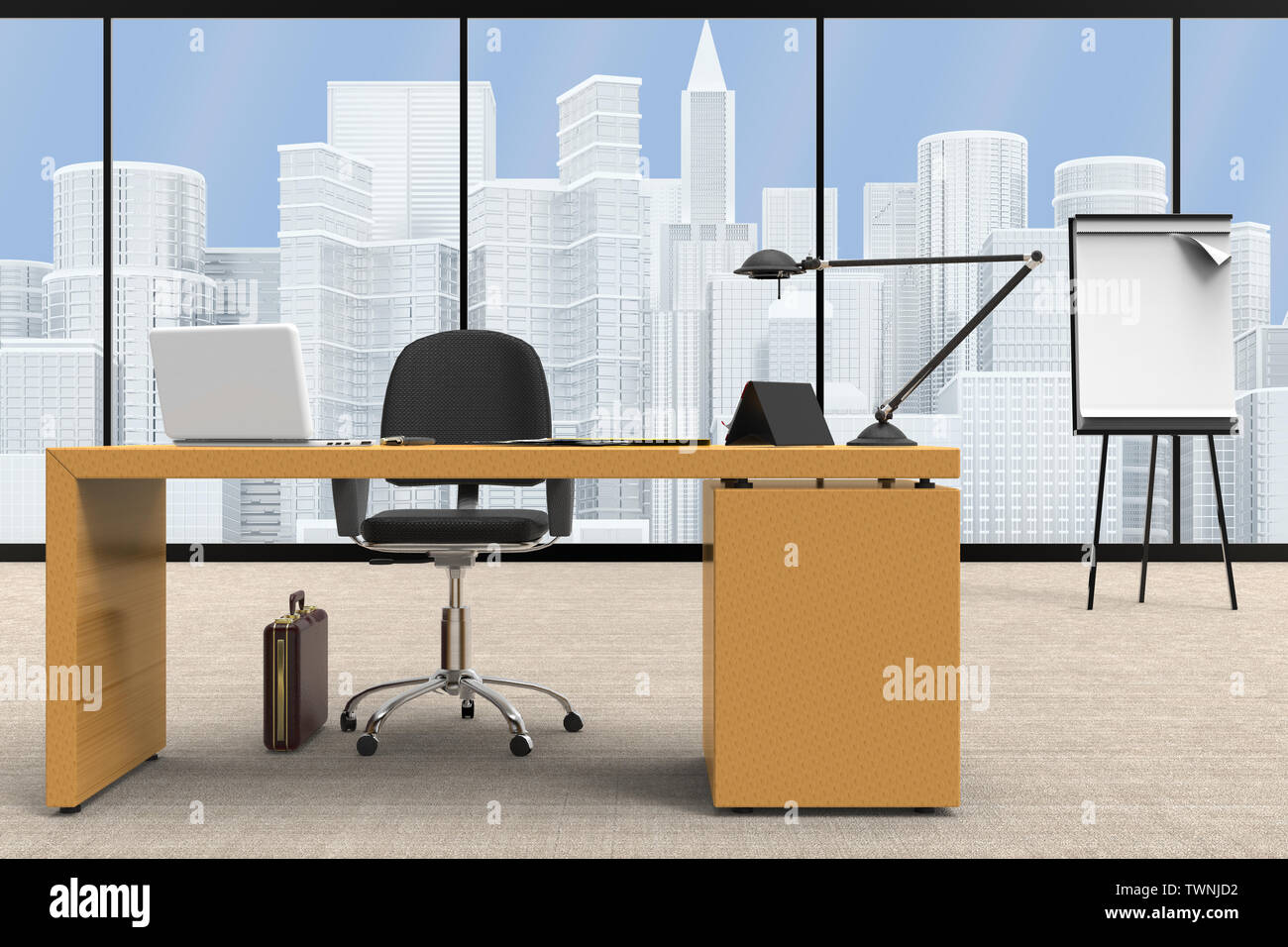 White Desk With Objects On It Background, 3d Rendering Loft Home Office  Desk With Computer Office Supplies And Decorations On White Desk 3d  Illustration, Hd Photography Photo Background Image And Wallpaper for