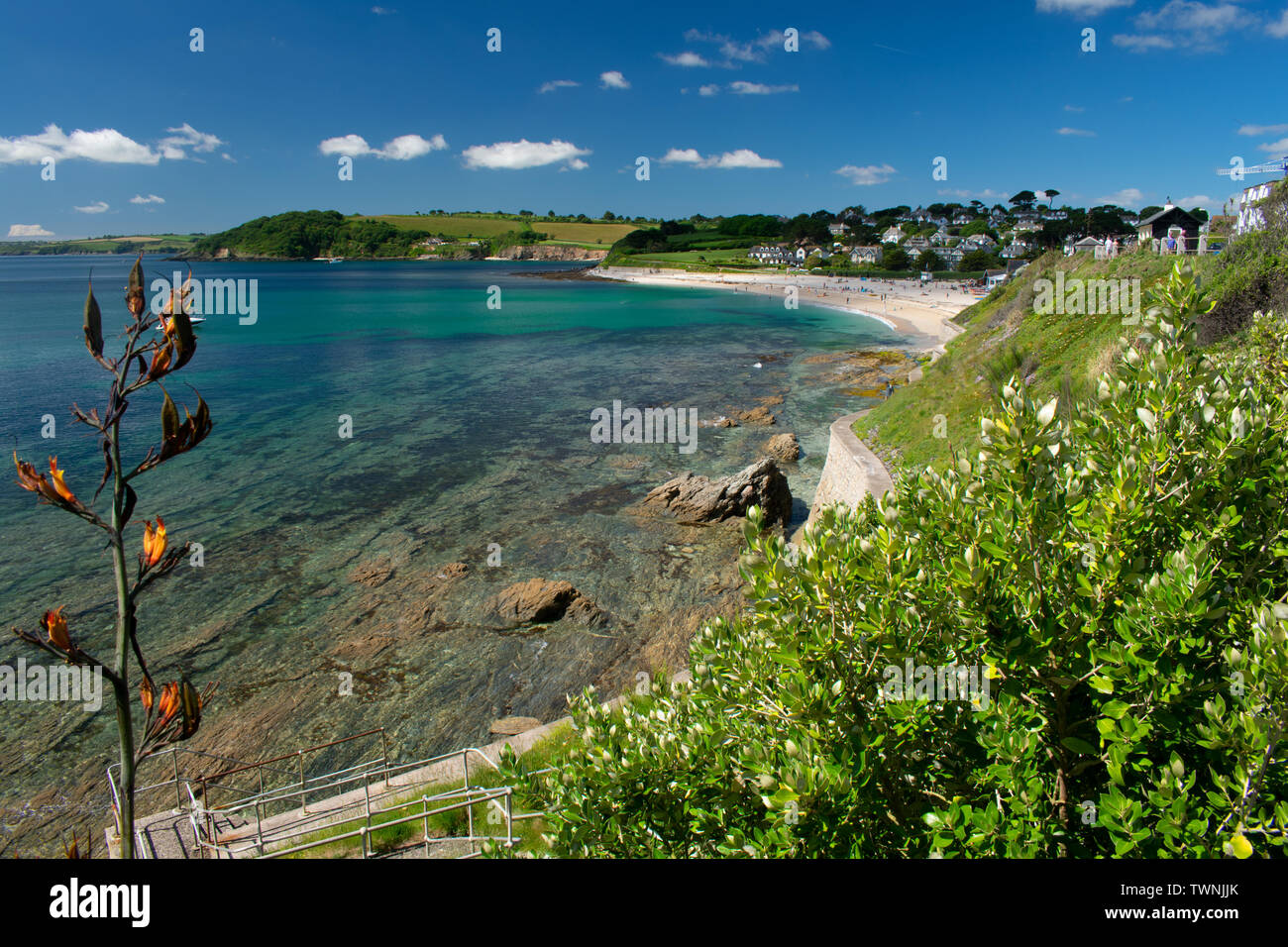 Across Gyllyngvase Beach Stock Photo - Alamy