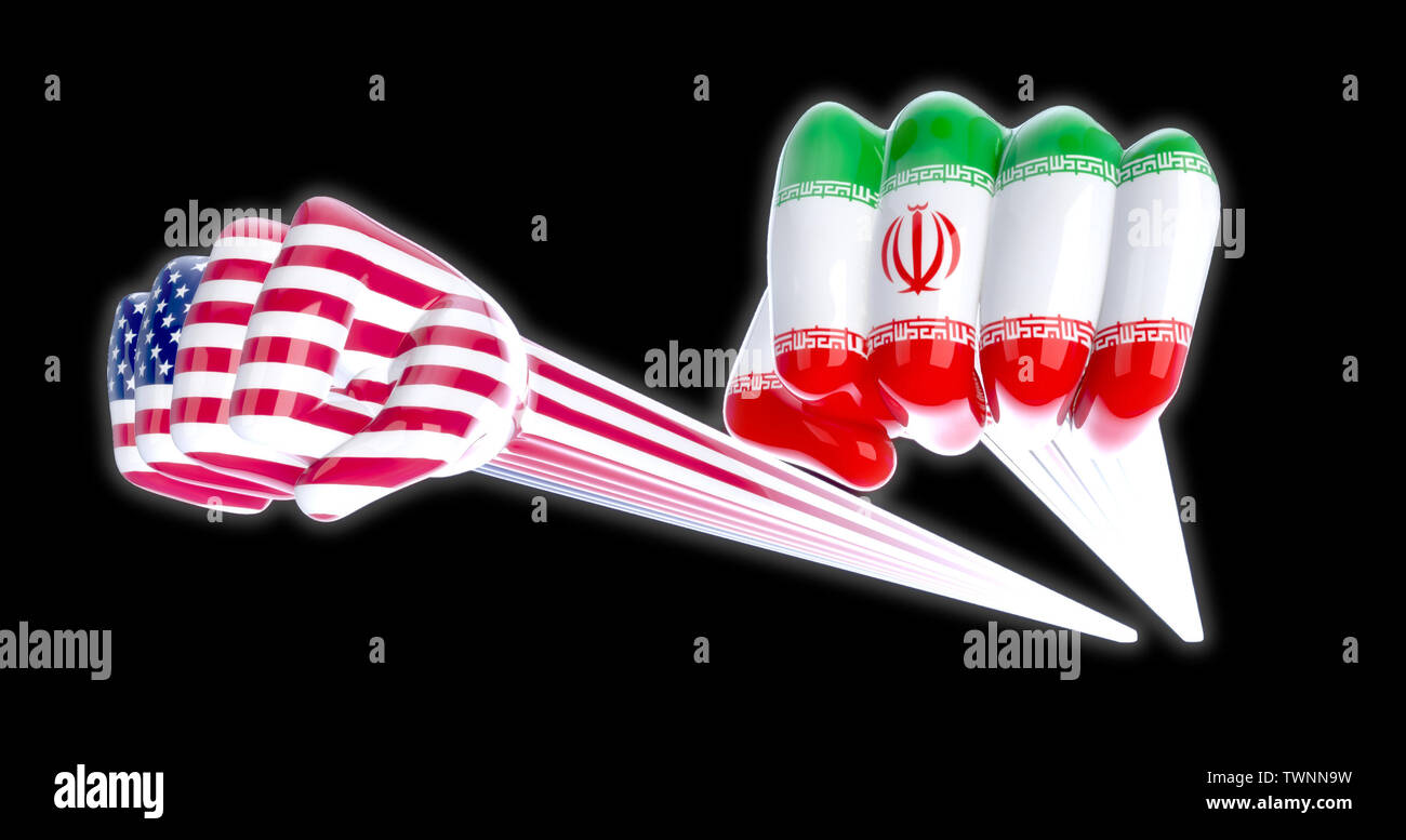 USA vs Iran - 3D Illustration Stock Photo - Alamy