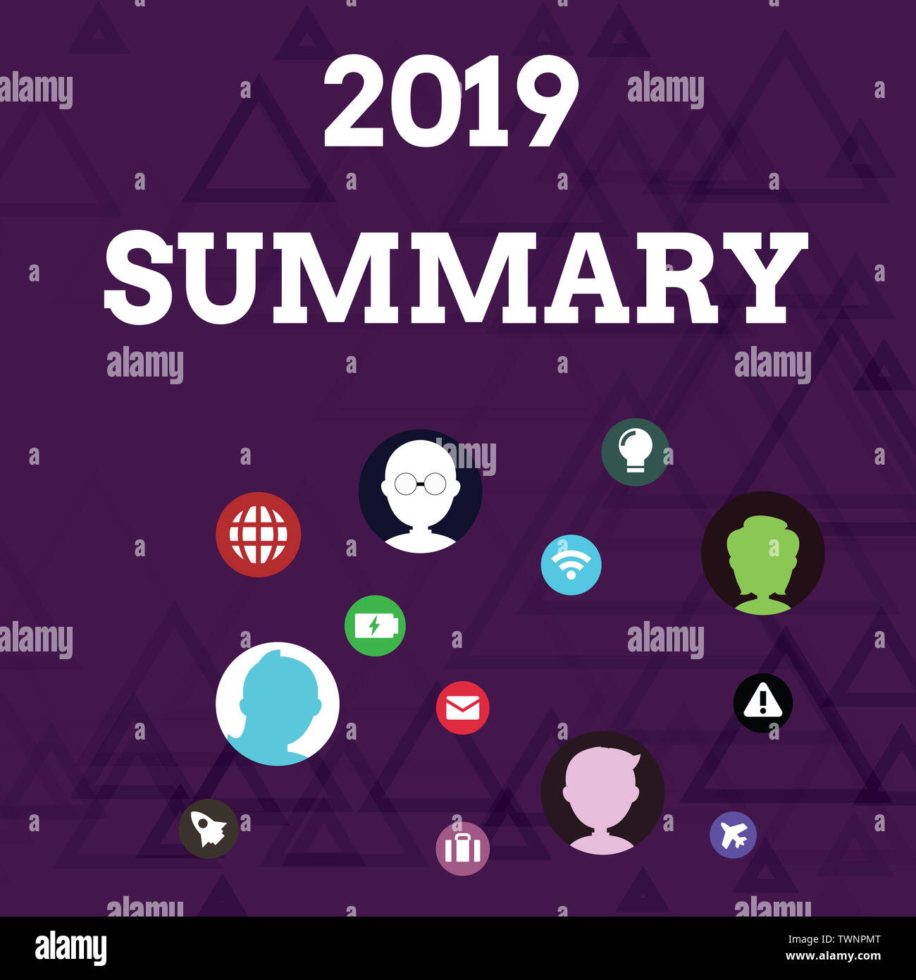 Writing note showing 2019 Summary. Business concept for brief ...