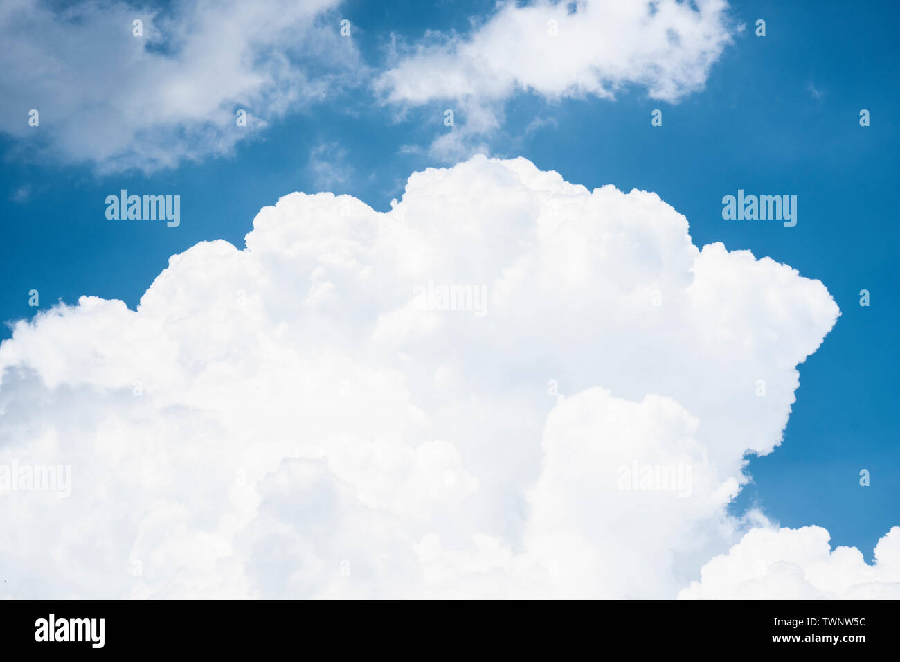 blue sky background with tiny clouds. Stock Photo