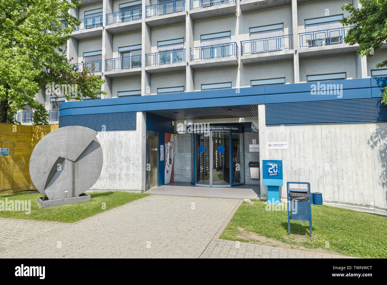 Mendrisio Hospital, Switzerland, main entrance Stock Photo