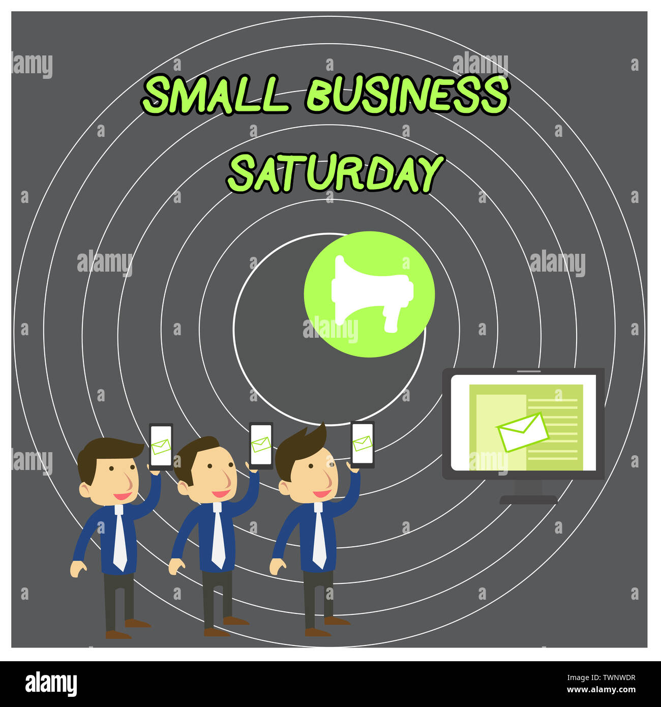 Text sign showing Small Business Saturday. Business photo showcasing American shopping holiday held during the Saturday SMS Email Marketing Media Audi Stock Photo