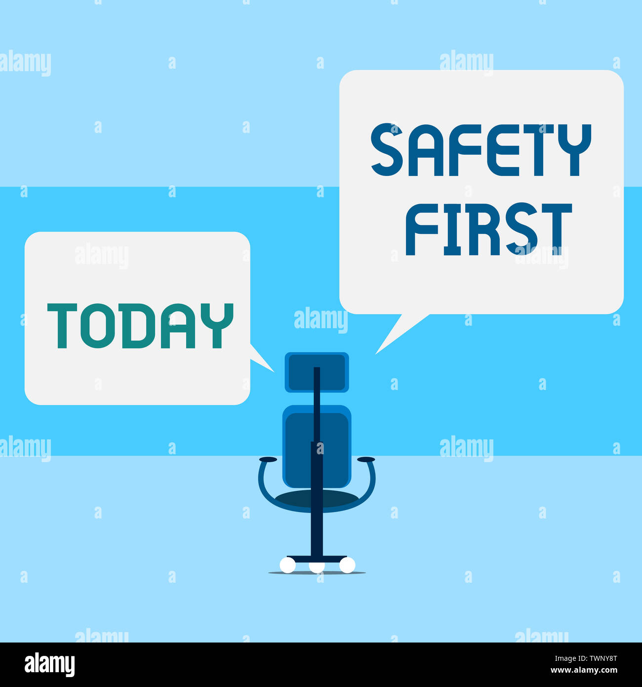 Conceptual Hand Writing Showing Safety First Concept Meaning Used To Say That The Most Important Thing Is To Be Safe Executive Chair Sharing Two Squa Stock Photo Alamy