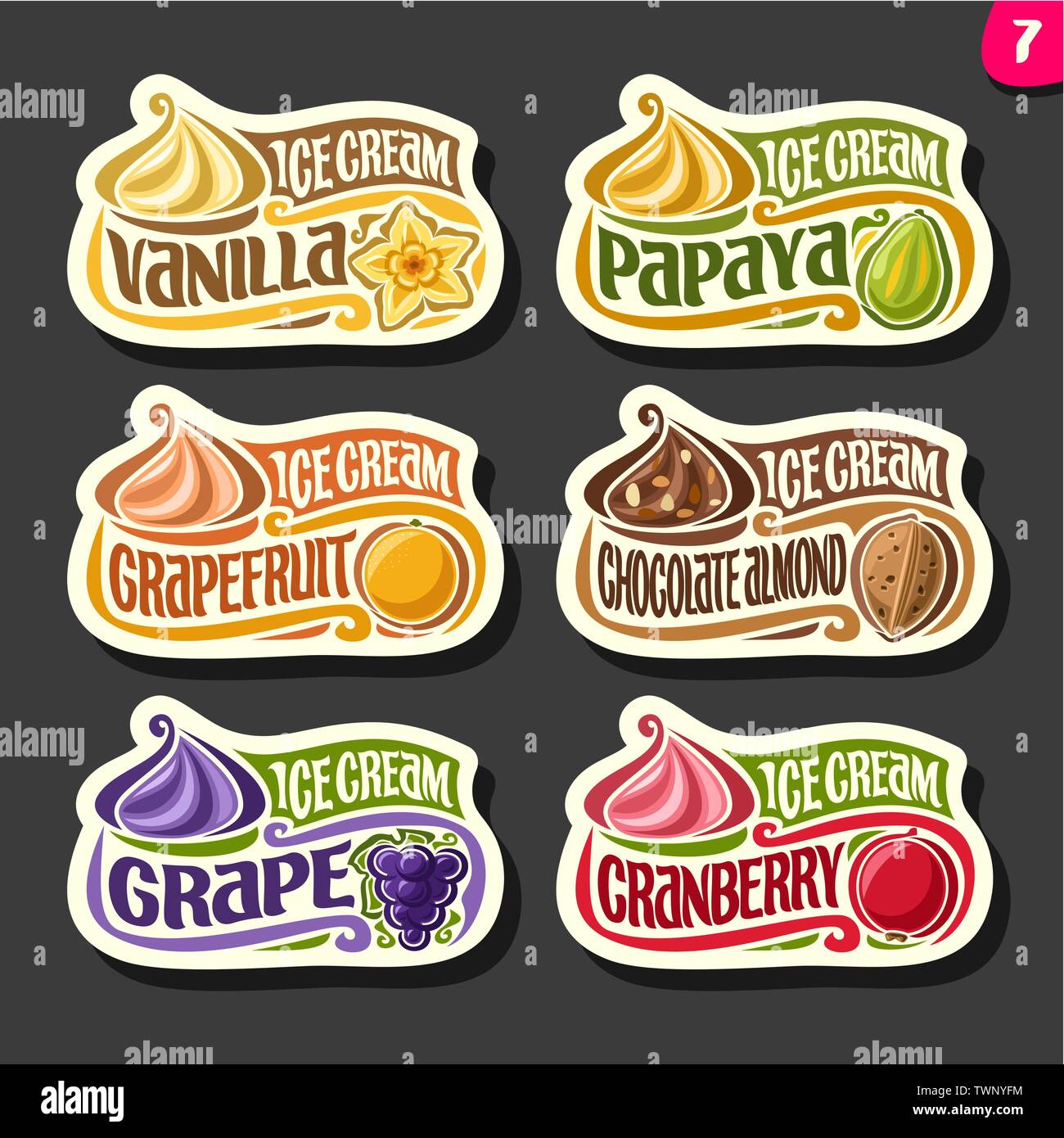 Frozen fruit ice cream Stock Vector Images - Alamy