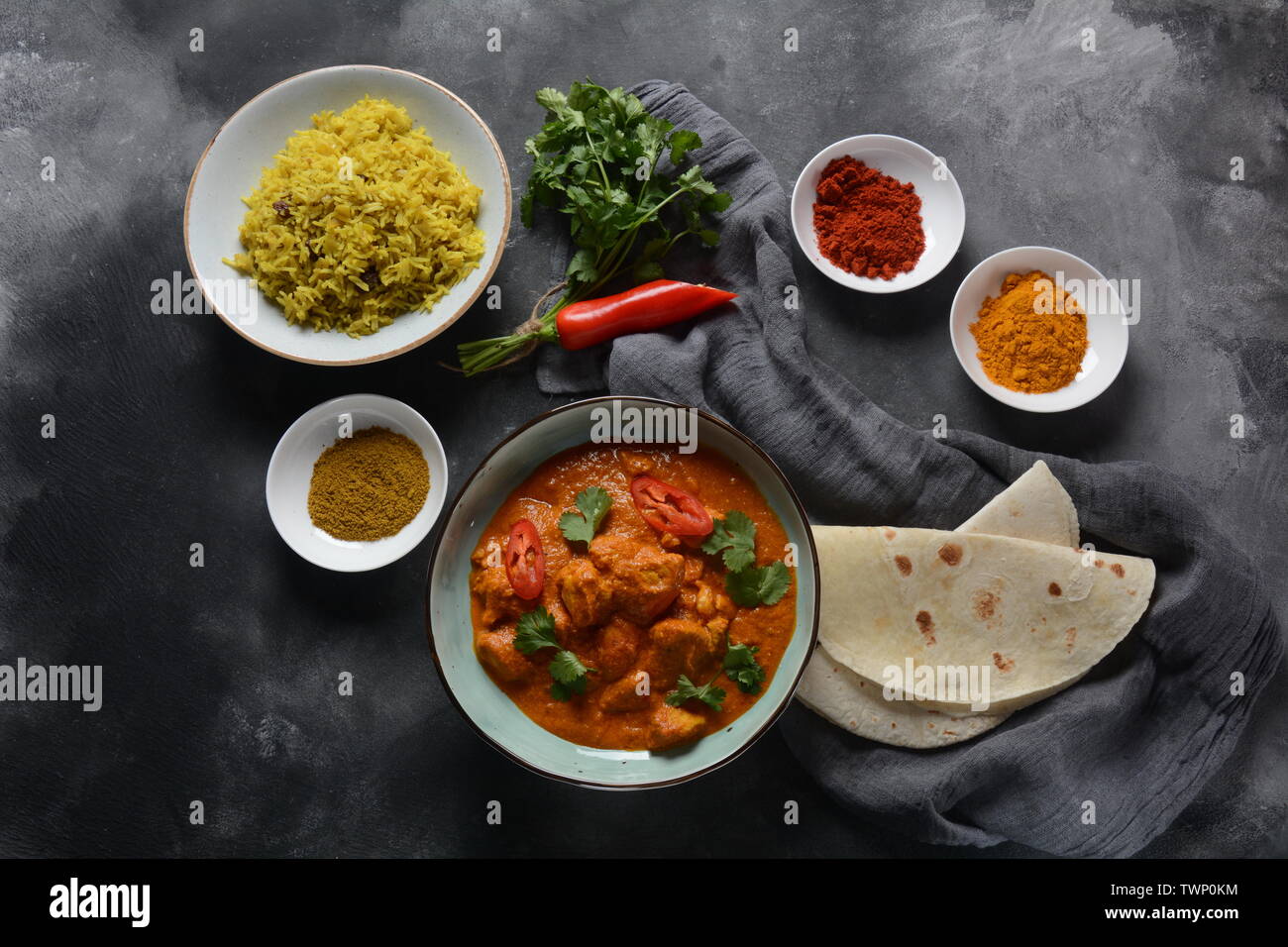 Chicken Tikka Masala traditional Indian/British dish. Chicken with