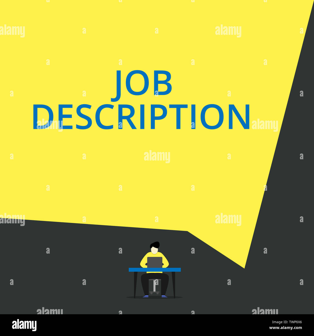 Handwriting text Job Description. Conceptual photo a formal account of ...