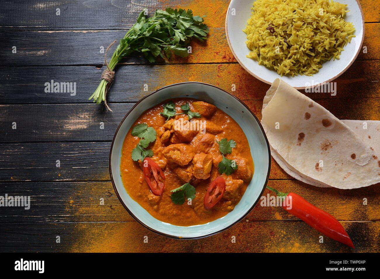 Chicken Tikka Masala traditional Indian/British dish. Chicken with