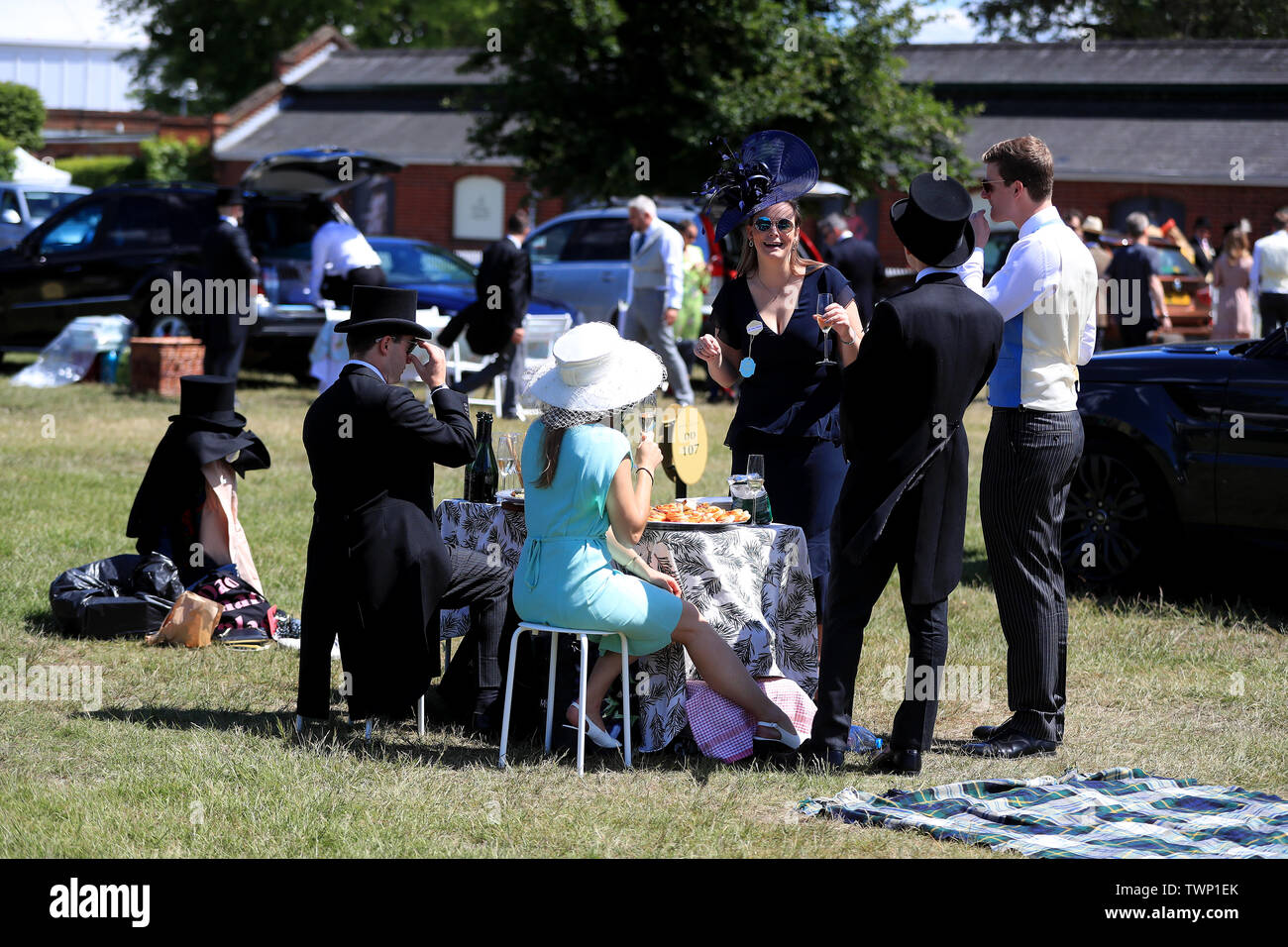 Racegoers enjoy a picnic during day five of Royal Ascot at Ascot
