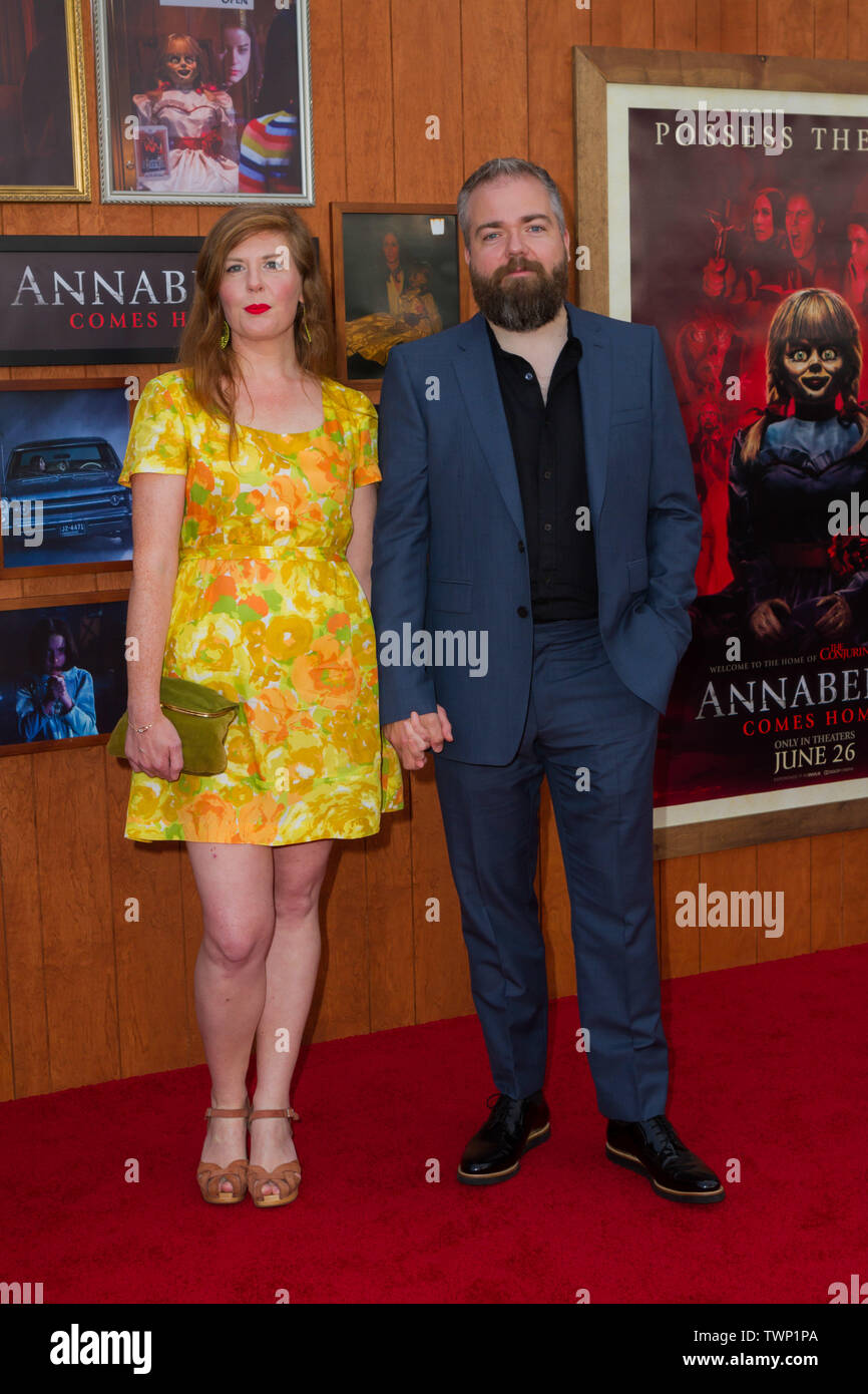 Westwood, United States. 20th June, 2019. WESTWOOD, LOS ANGELES, CALIFORNIA, USA - JUNE 20: Lotta Losten and David Sandberg arrive at the Los Angeles Premiere Of Warner Bros' 'Annabelle Comes Home' held at Regency Village Theatre on June 20, 2019 in Westwood, Los Angeles, California, United States. (Photo by Rudy Torres/Image Press Agency) Credit: Image Press Agency/Alamy Live News Stock Photo