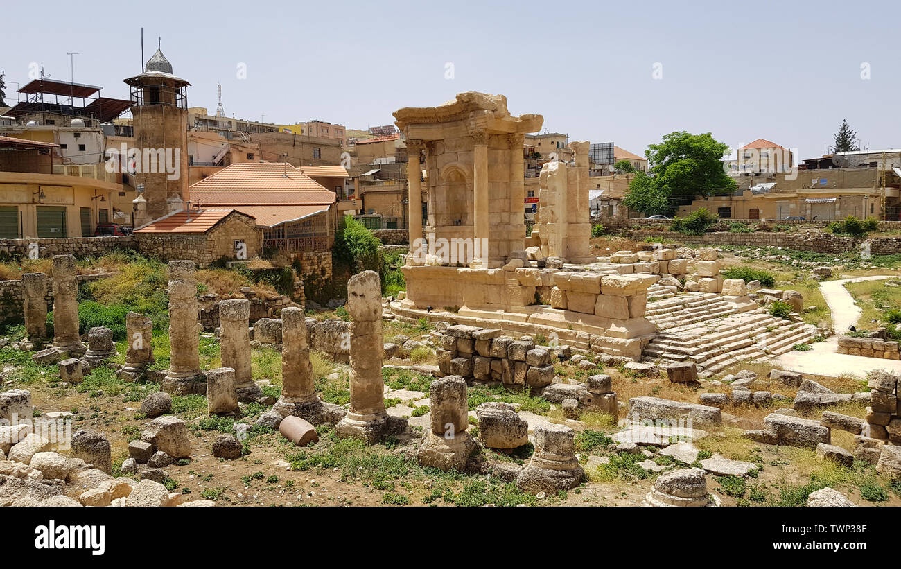 The Temple of Venus. The ruins of the Roman city of Heliopolis or Baalbek in the Beqa Valley. Baalbek, Lebanon - June, 2019 Stock Photo