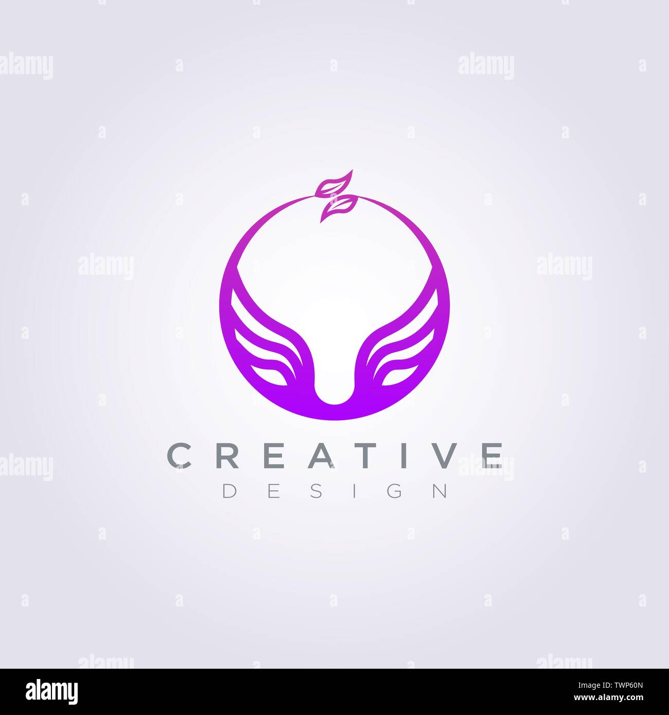 Circle with Leaf Vector Illustration Design Clipart Symbol Logo ...