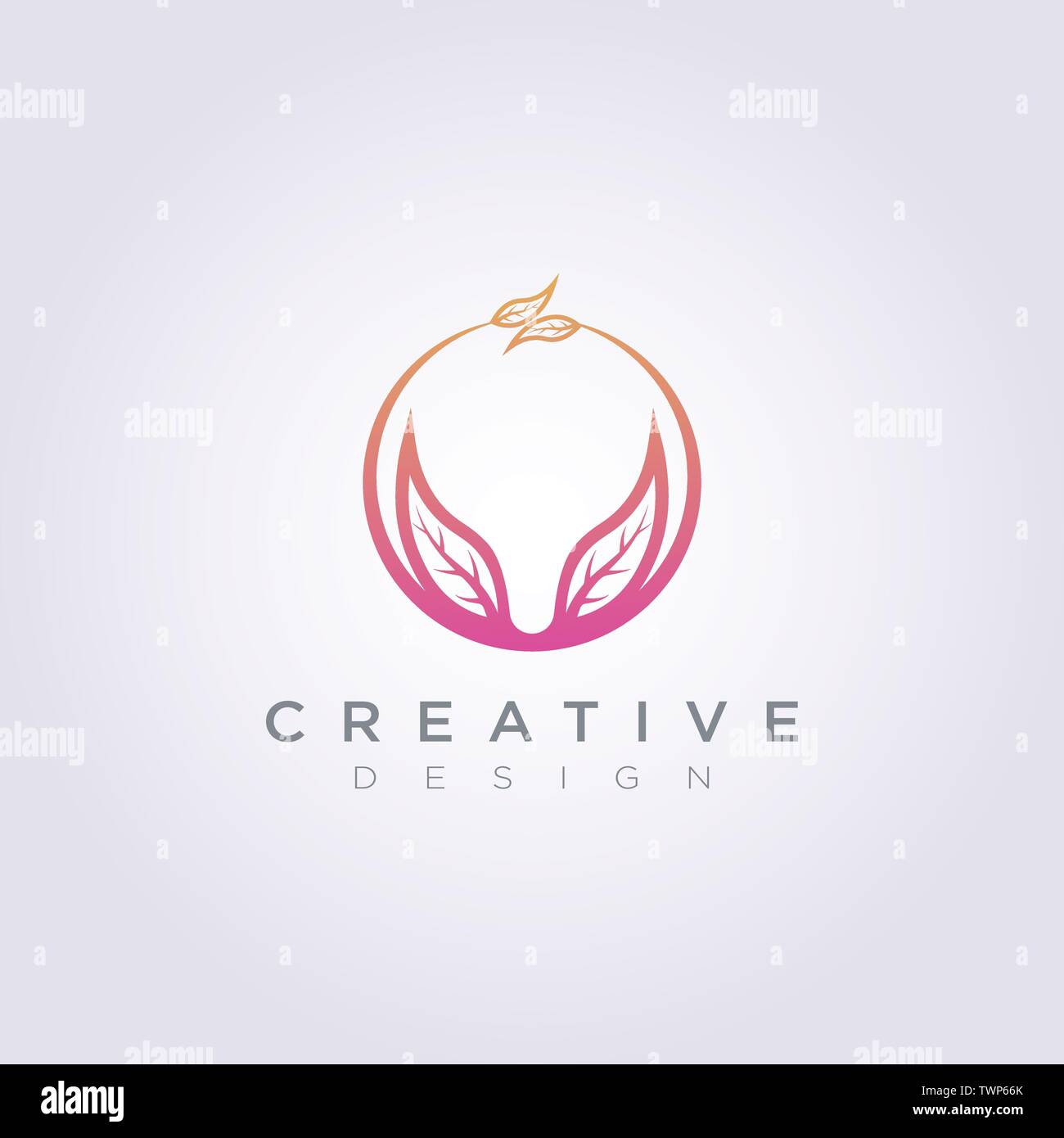 Circle with Leaf Vector Illustration Design Clipart Symbol Logo ...