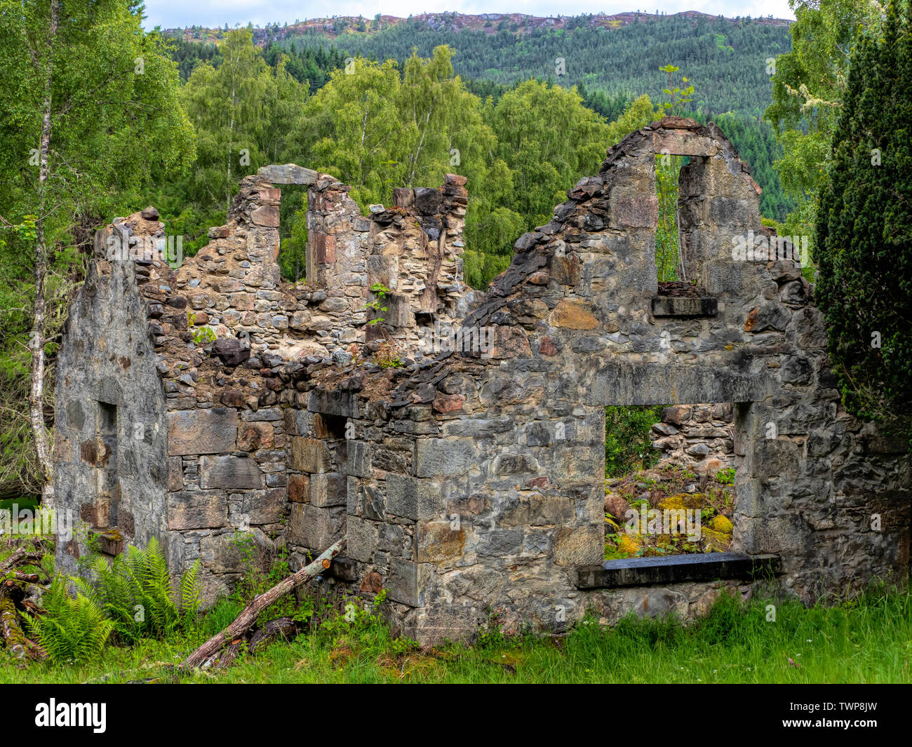 Derelict Stone Cottage in the Scottish Highlands Stock Photo Alamy