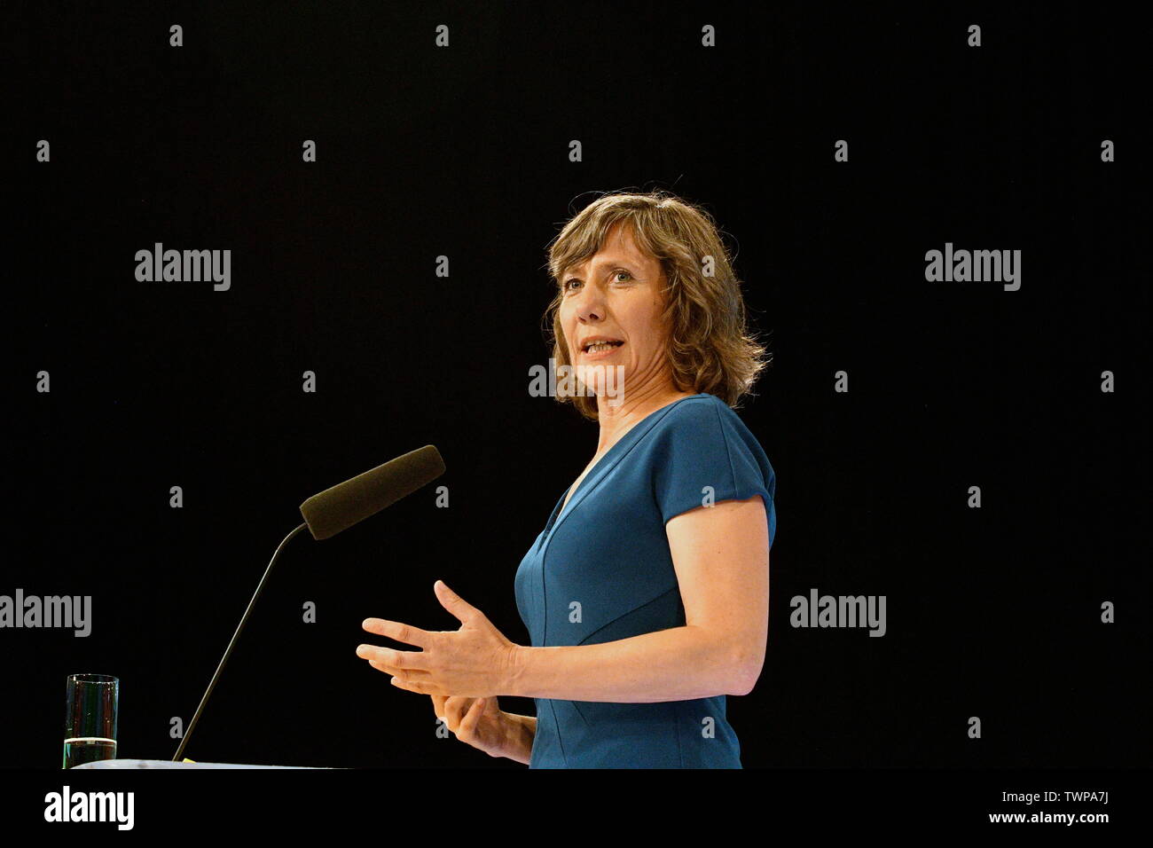 Vienna, Austria. 22st June, 2019. National Assembly of the Green Party Vienna. Election of the candidate list from the Green Party Vienna  for the National Council election on September 29, 2019. Picture shows the future Deputy Mayor of Vienna, Birgit Hebein.  Credit: Franz Perc/Alamy Live News Stock Photo