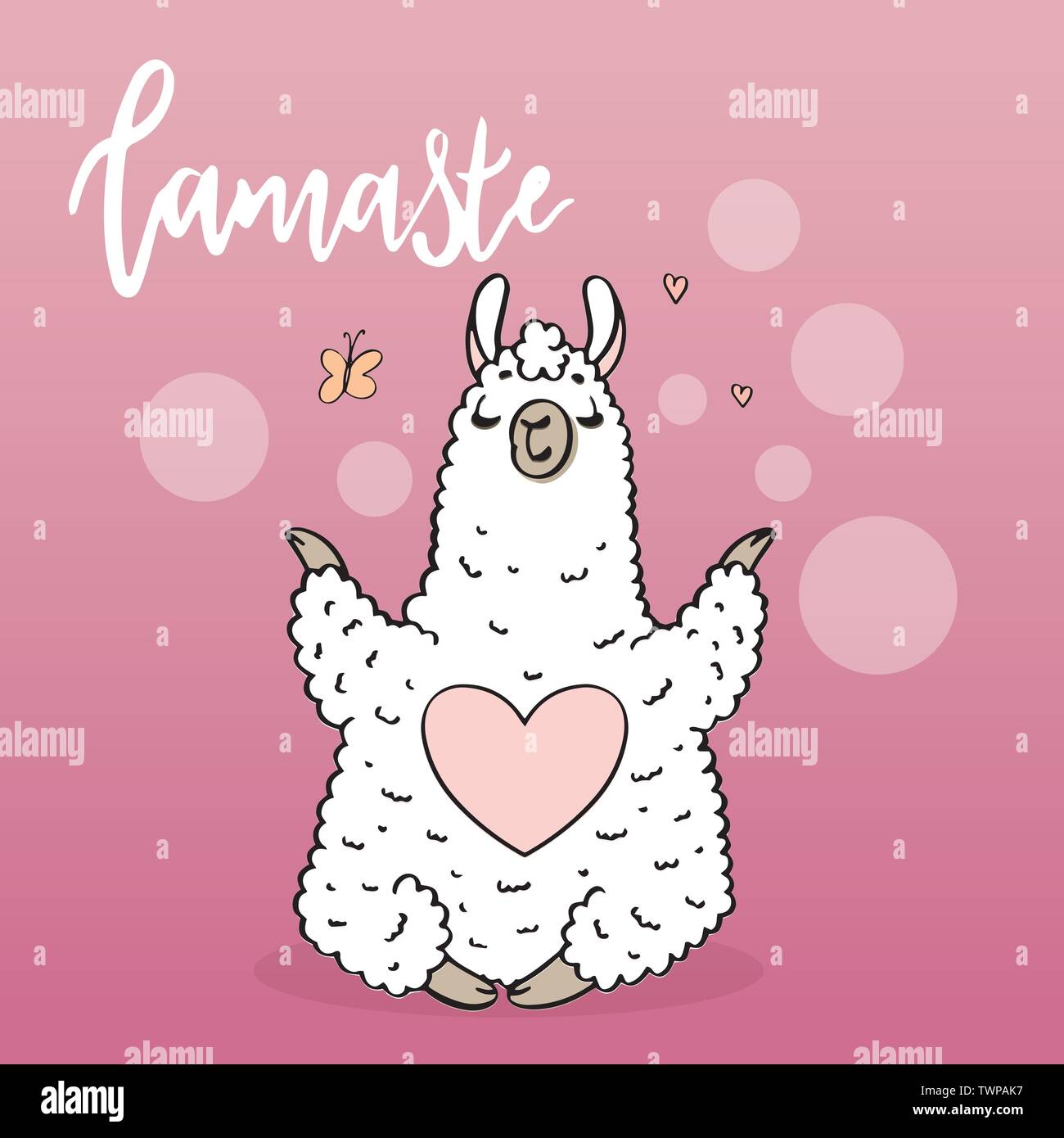 Lama In Cartoon Style Stock Vector Image Art Alamy
