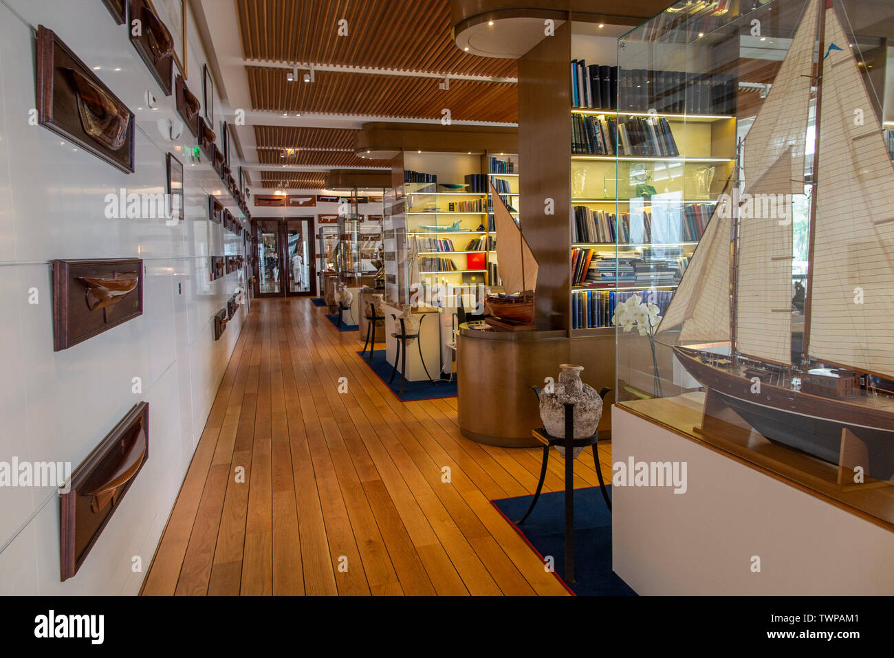The Library Interior Of Monaco Yacht Club In Monte Carlo Designed By Sir Norman Foster Stock Photo Alamy