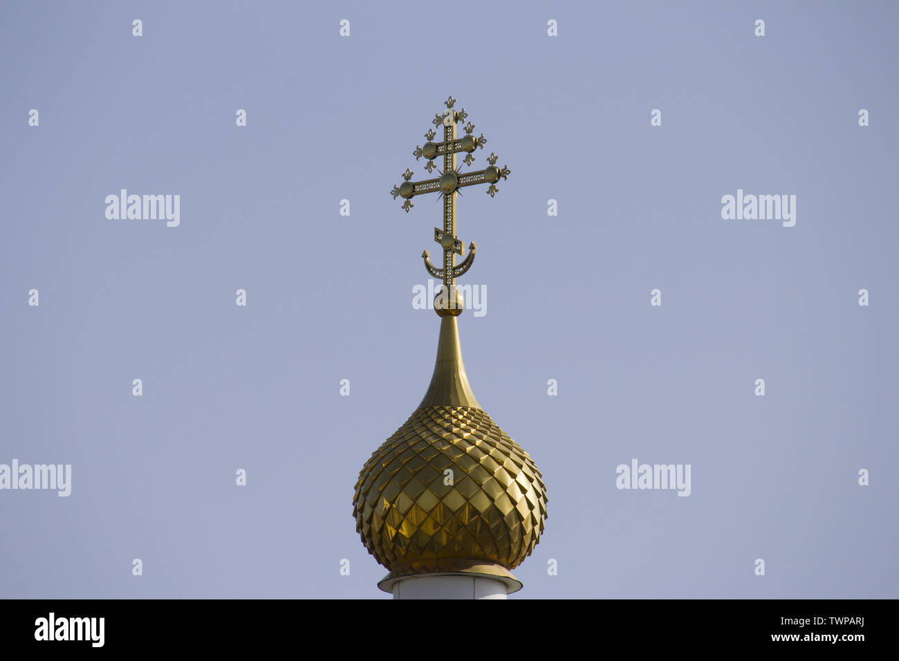 Orthodox church dome with a cross on a background of the sky Stock ...