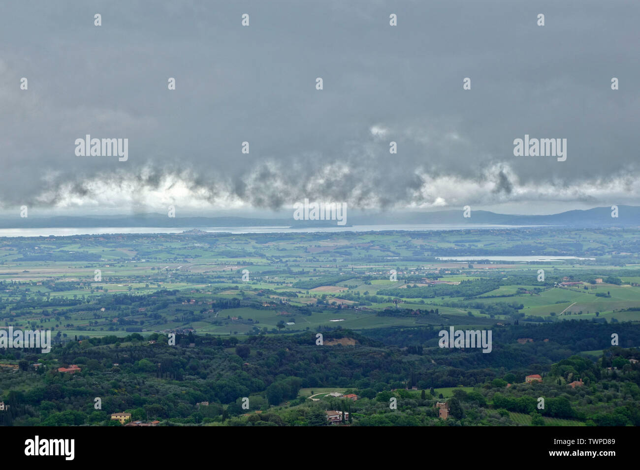 VIEW FROM THE TOWER OF MONTEPULCIANO . TUSCANY . ITALY Stock Photo