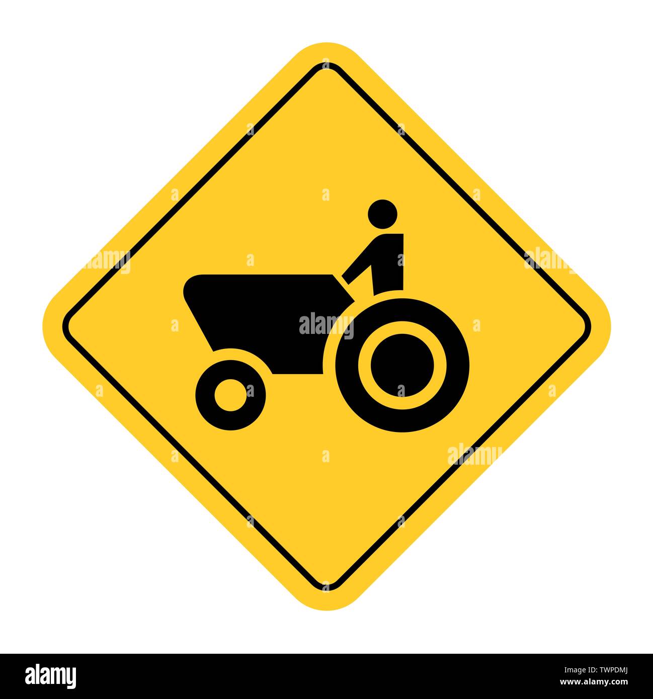 Agricultural machinery traffic sign isolated on white background Stock Vector