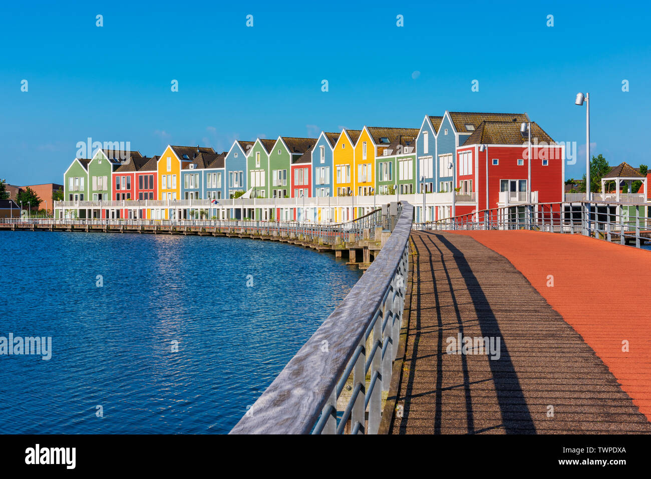 Modern Multi Colored houses in Houten Netherlands Stock Photo
