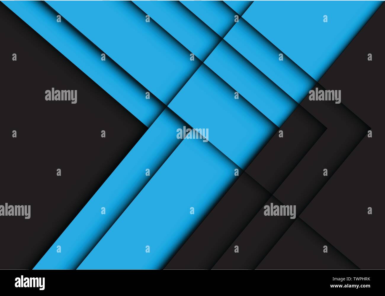 Abstract blue black line arrow shadow direction design modern ...