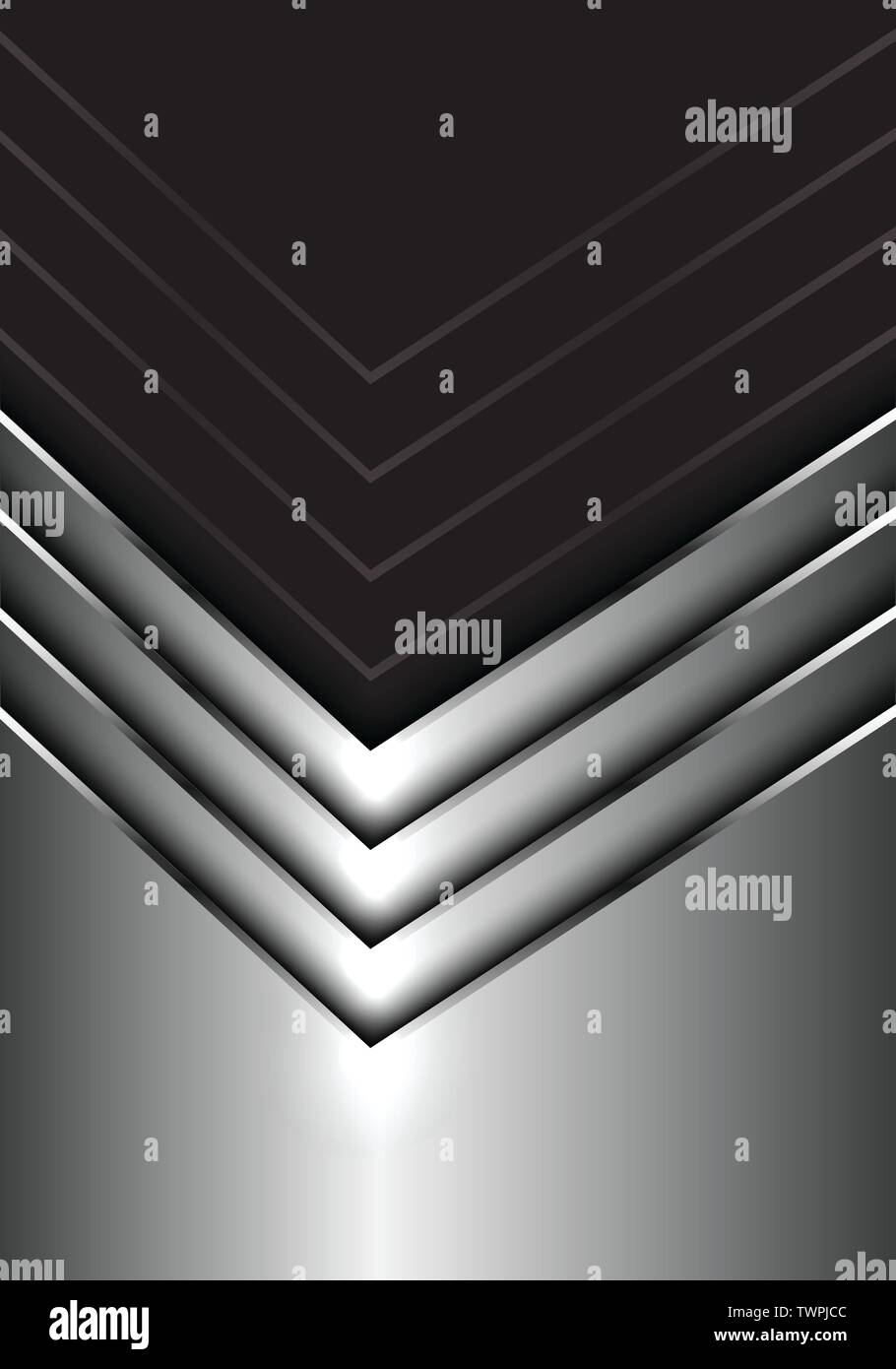 Abstract silver arrow direction on dark gray design modern futuristic ...