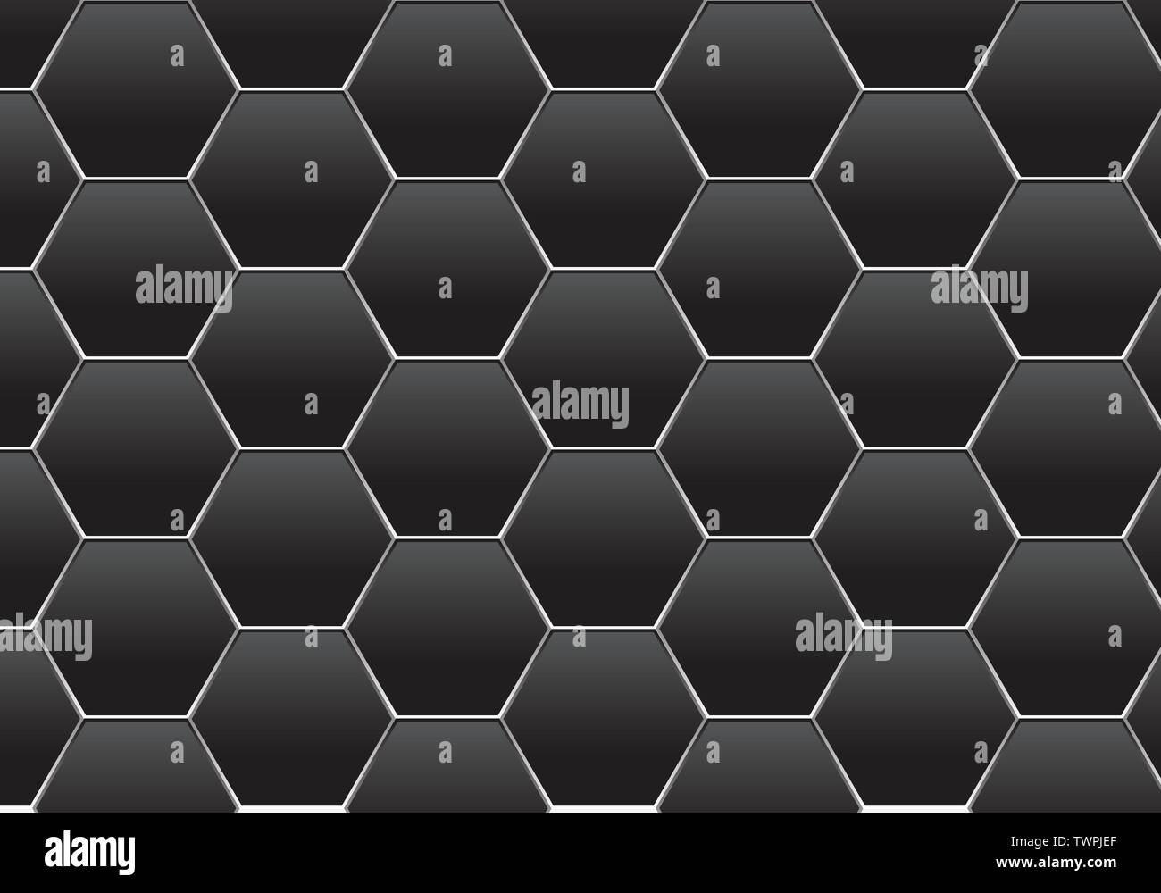 Abstract dark gray hexagon silver line mesh pattern design modern futuristic background texture vector illustration. Stock Vector