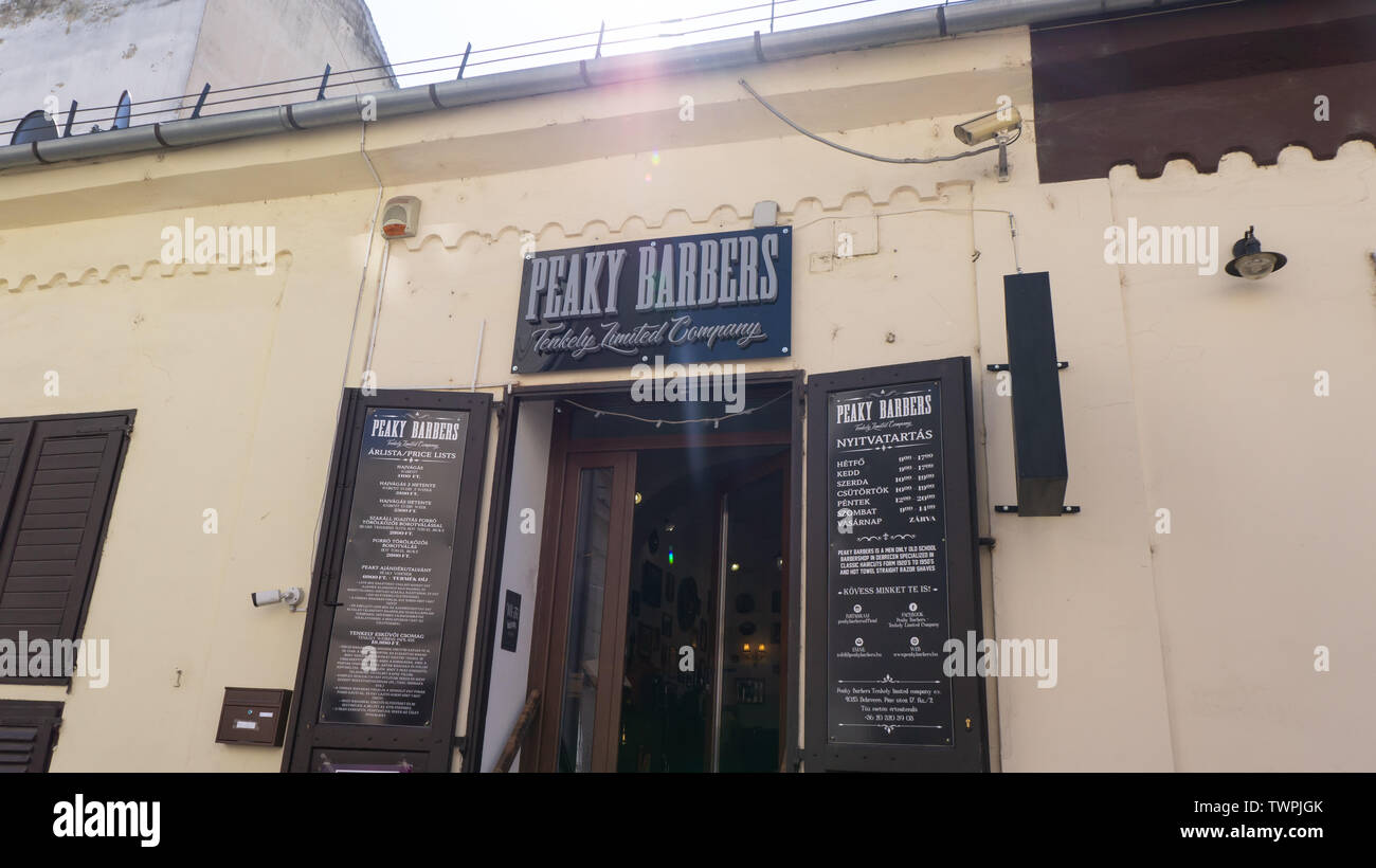 peaky barbers Barbershop in debrecen Hungary Stock Photo Alamy