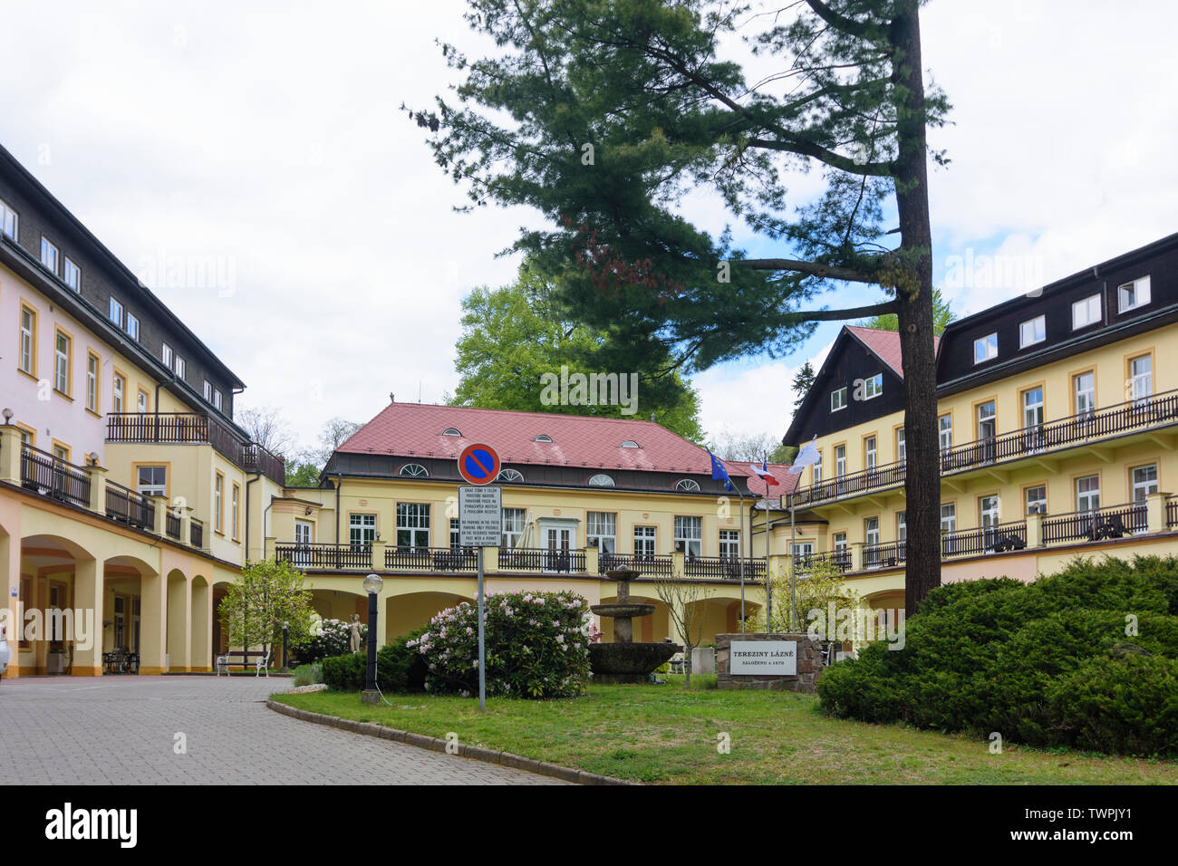 Dubi (Eichwald) : spa hotel in , Ustecky, Aussiger Region, Usti nad Labem Region, Czech Stock Photo