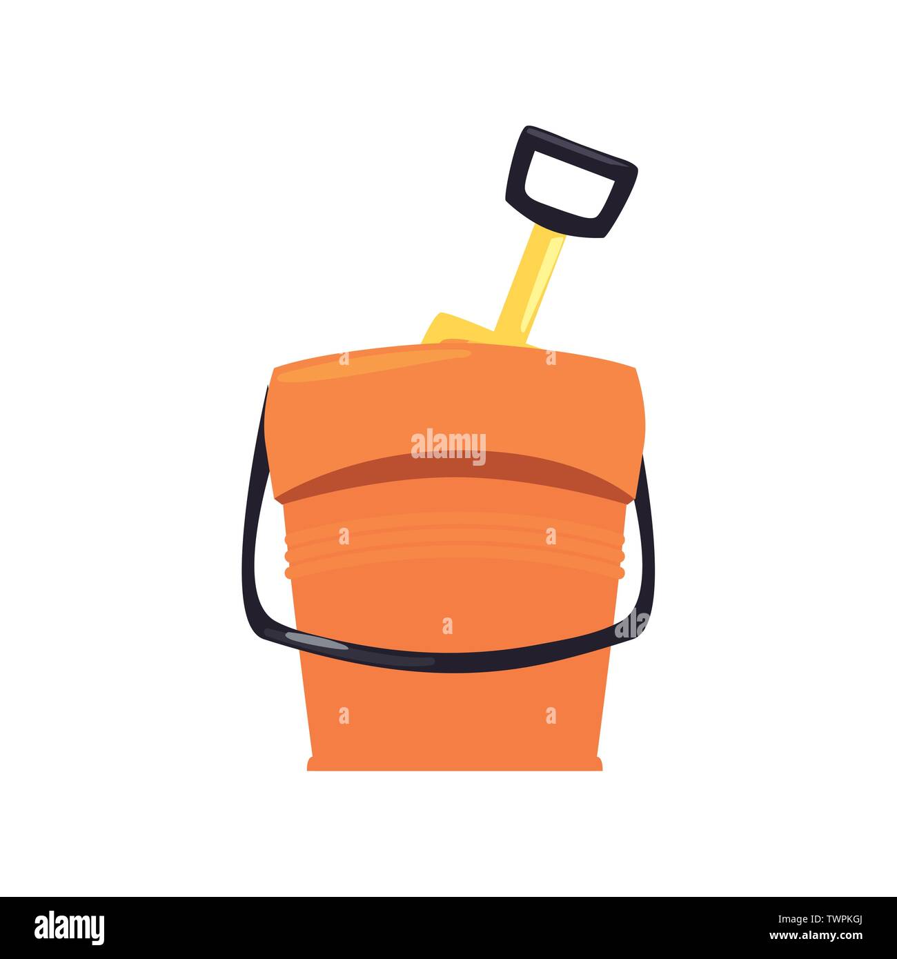 bucket shovel on white background vector illustration Stock Vector