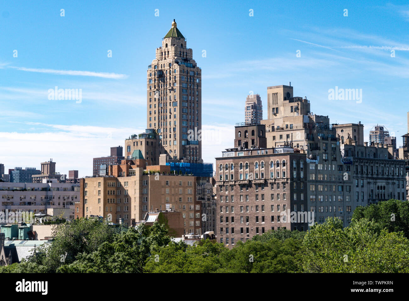 View of Upper East Side Buildings from Roof Garden at The Metropolitan Museum of Art, NYC Stock Photo