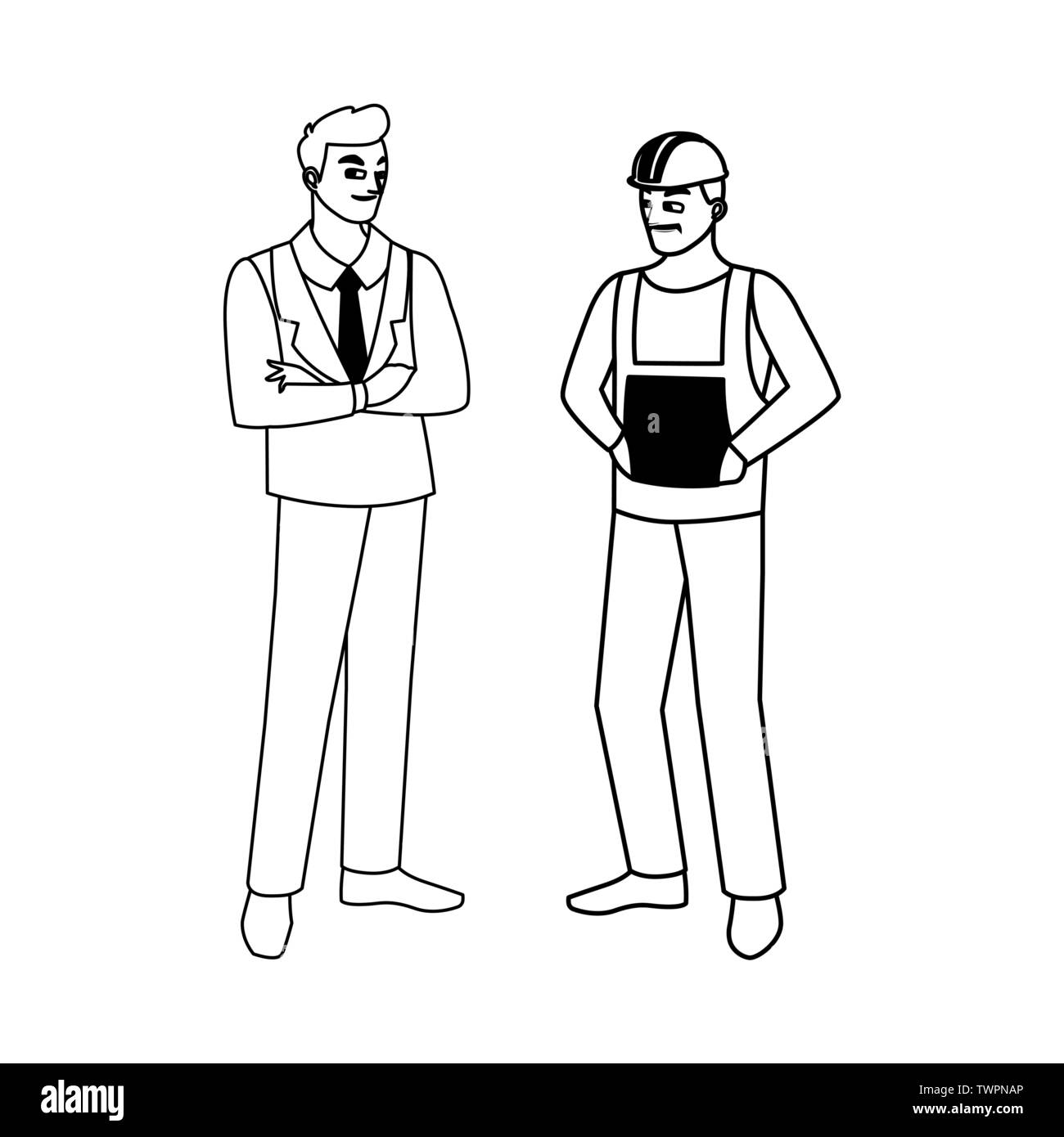 builder constructor with engineer characters vector illustration design ...